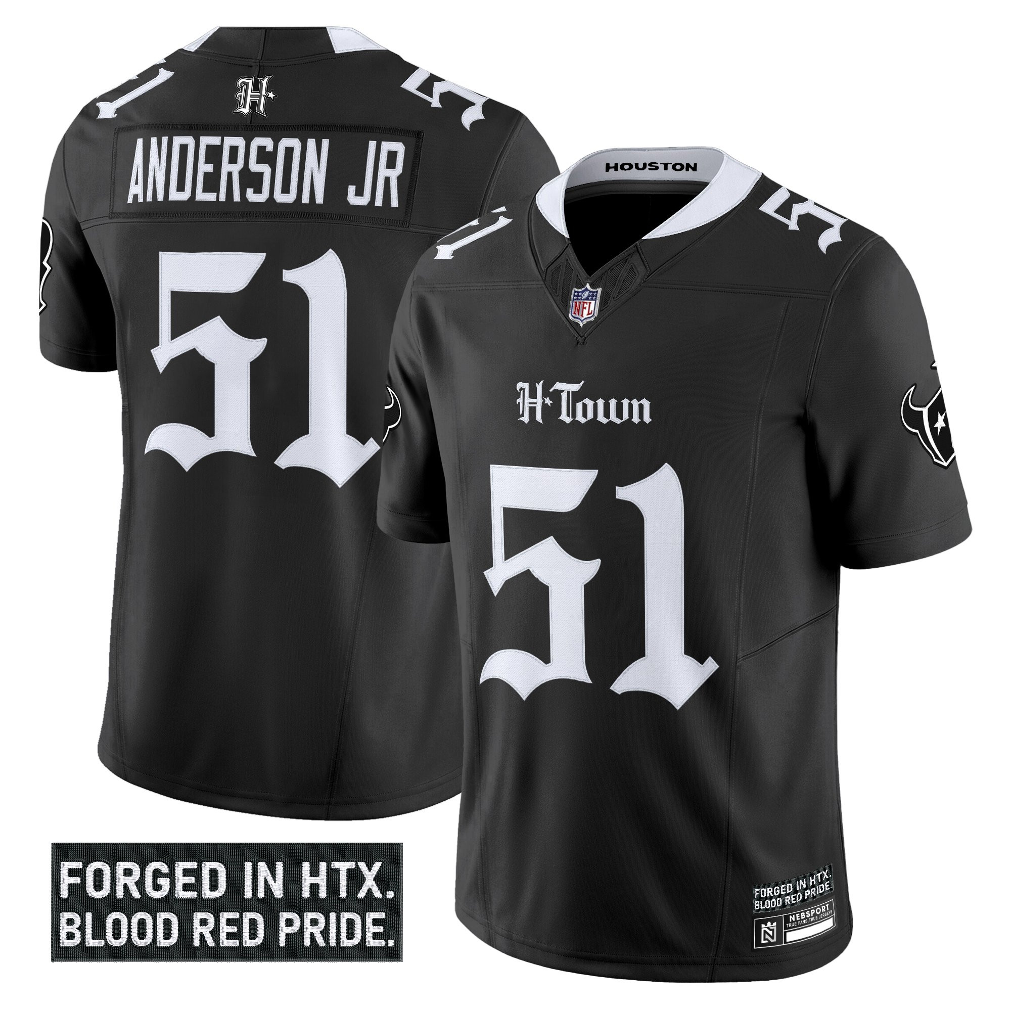 Will Anderson Jr. Men's Houston Texans 'Gothic Lone Star Shadows Edition' Vapor Limited Black Jersey - All Stitched