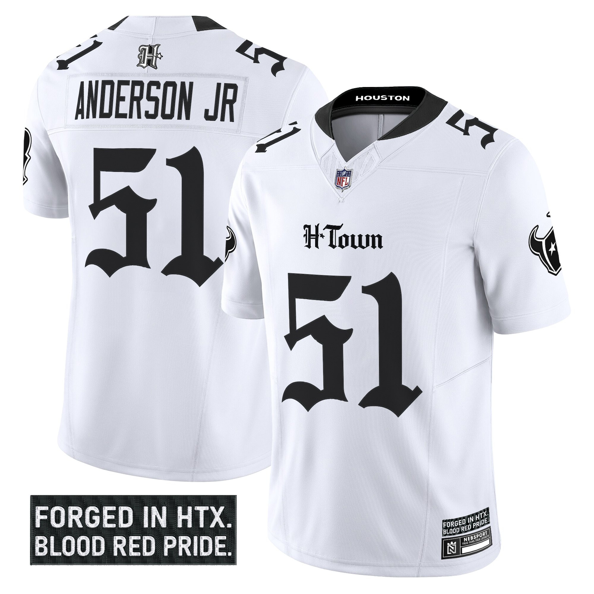 Will Anderson Jr. Men's Houston Texans 'Gothic Lone Star Shadows Edition' Vapor Limited White Jersey - All Stitched