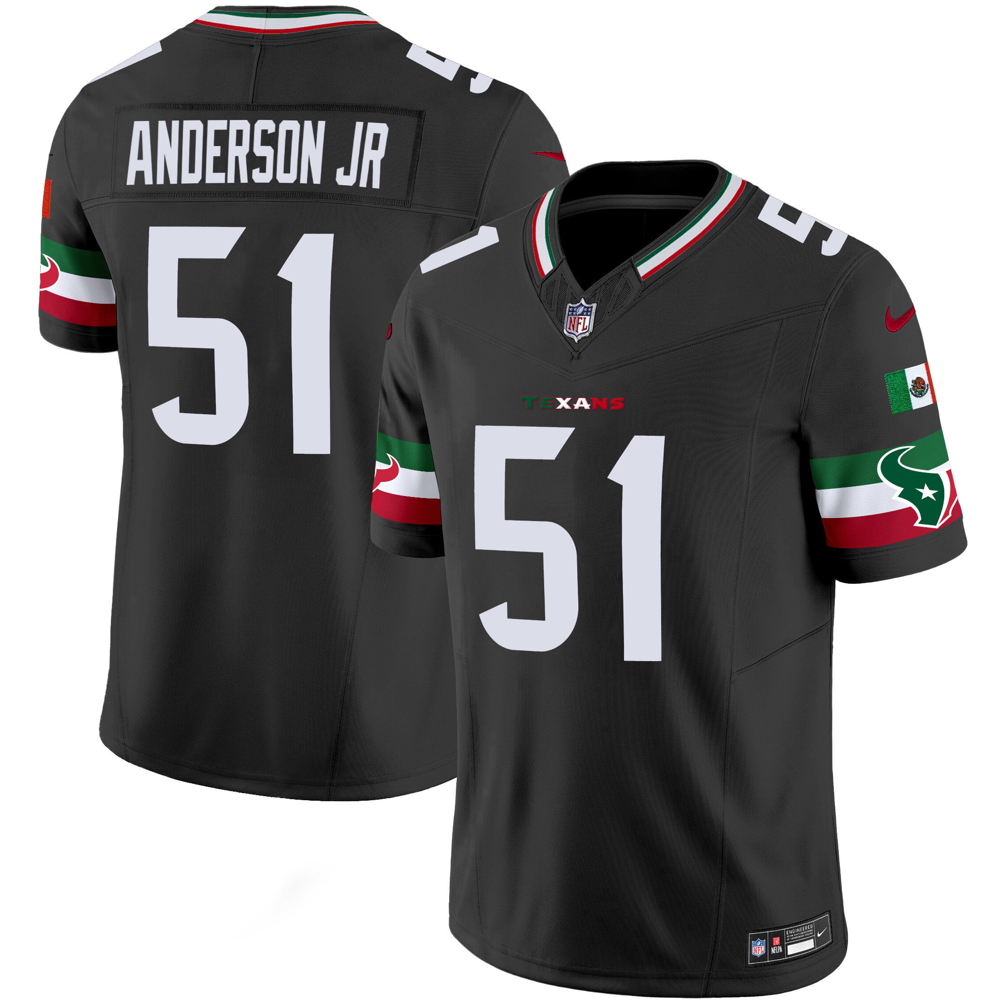 Will Anderson Jr. Men's Houston Texans Mexico Vapor Limited Black Jersey - All Stitched