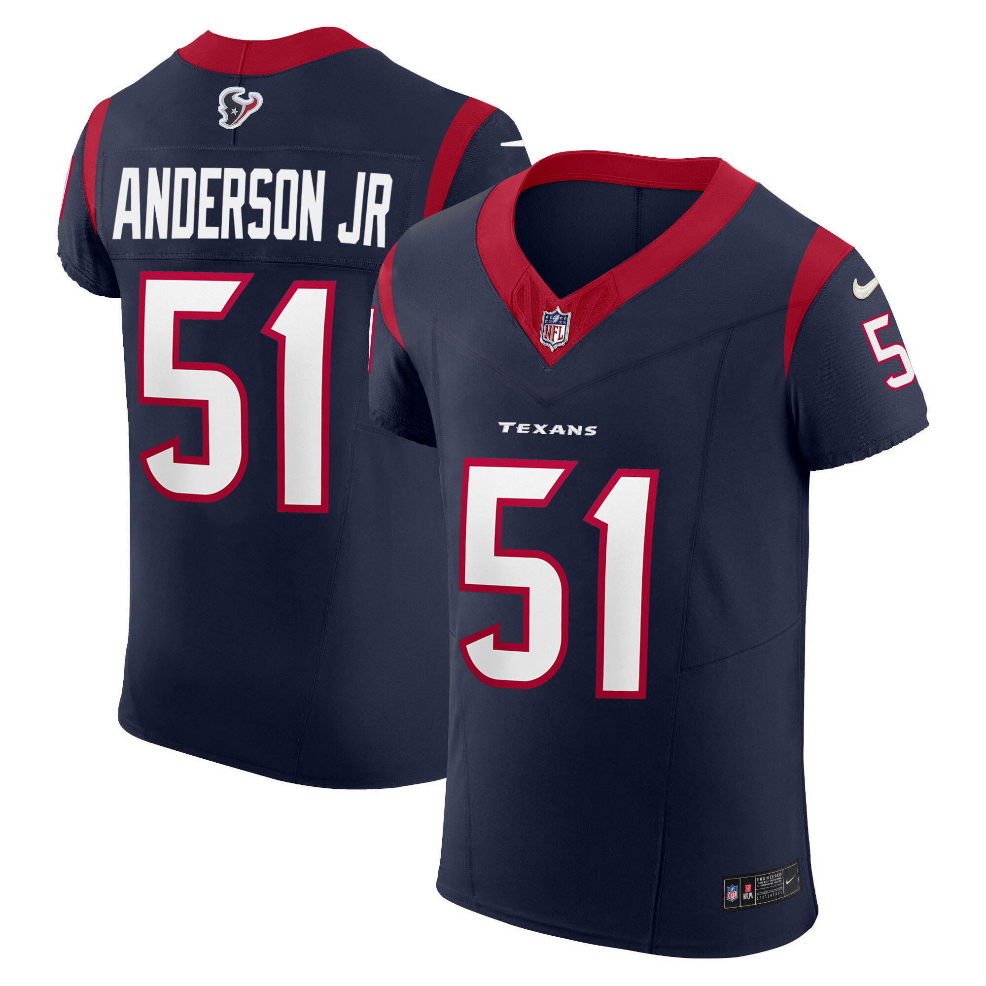 Will Anderson Jr. Men's Houston Texans Vapor Elite Navy Jersey - All Stitched