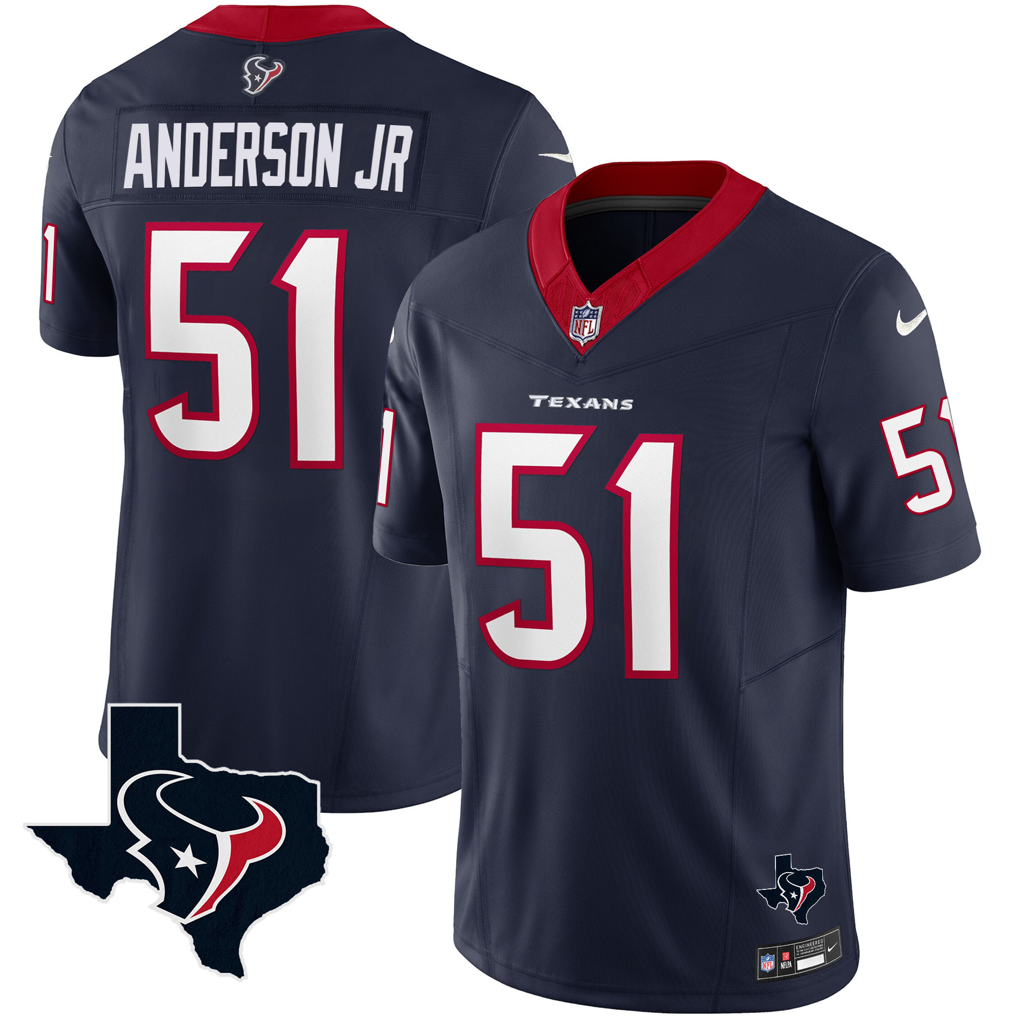 Will Anderson Jr. Men's Houston Texans Vapor Limited Navy Jersey - All Stitched