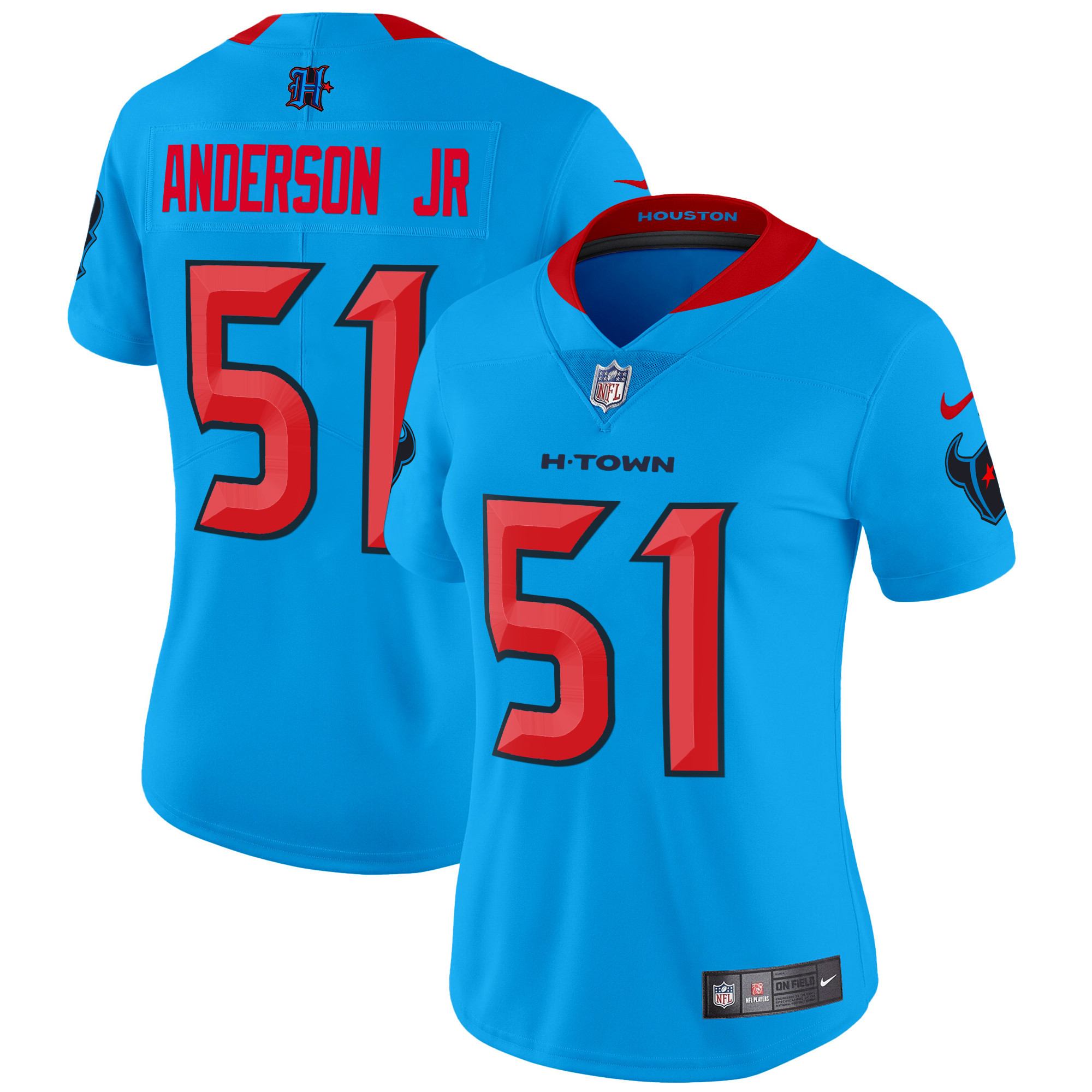 Will Anderson Jr. Women's Houston Texans 2024 Vapor Limited Blue Jersey - All Stitched