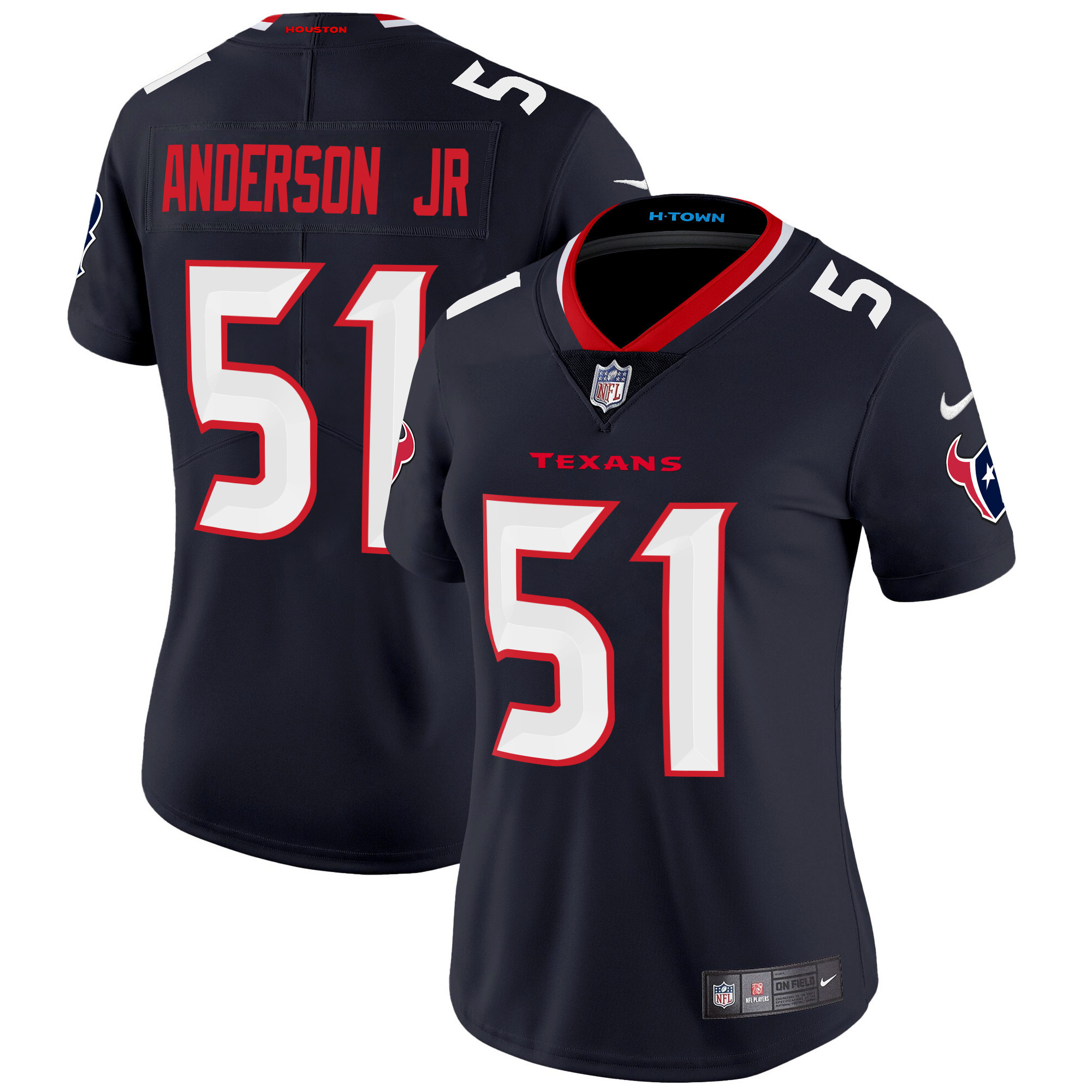 Will Anderson Jr. Women's Houston Texans 2024 Vapor Limited Navy Jersey - All Stitched