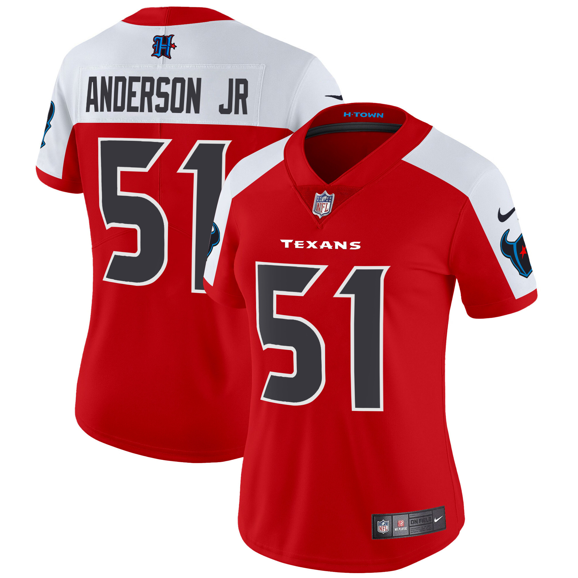 Will Anderson Jr. Women's Houston Texans 2024 Vapor Limited Red Alternate Jersey - All Stitched