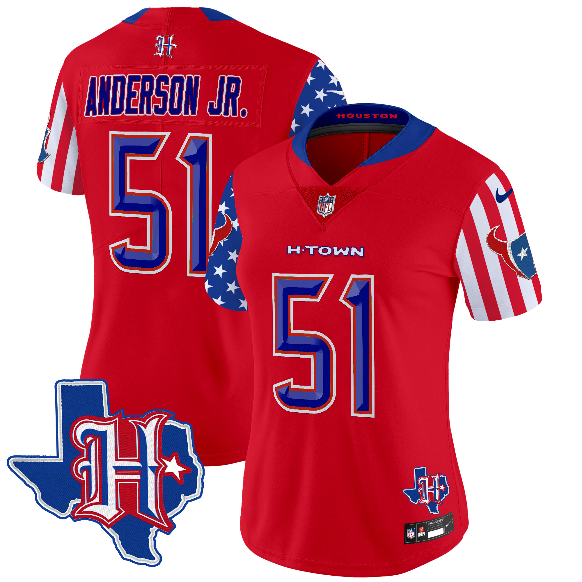 Will Anderson Jr. Women's Houston Texans American Style Vapor Limited Red Jersey - All Stitched