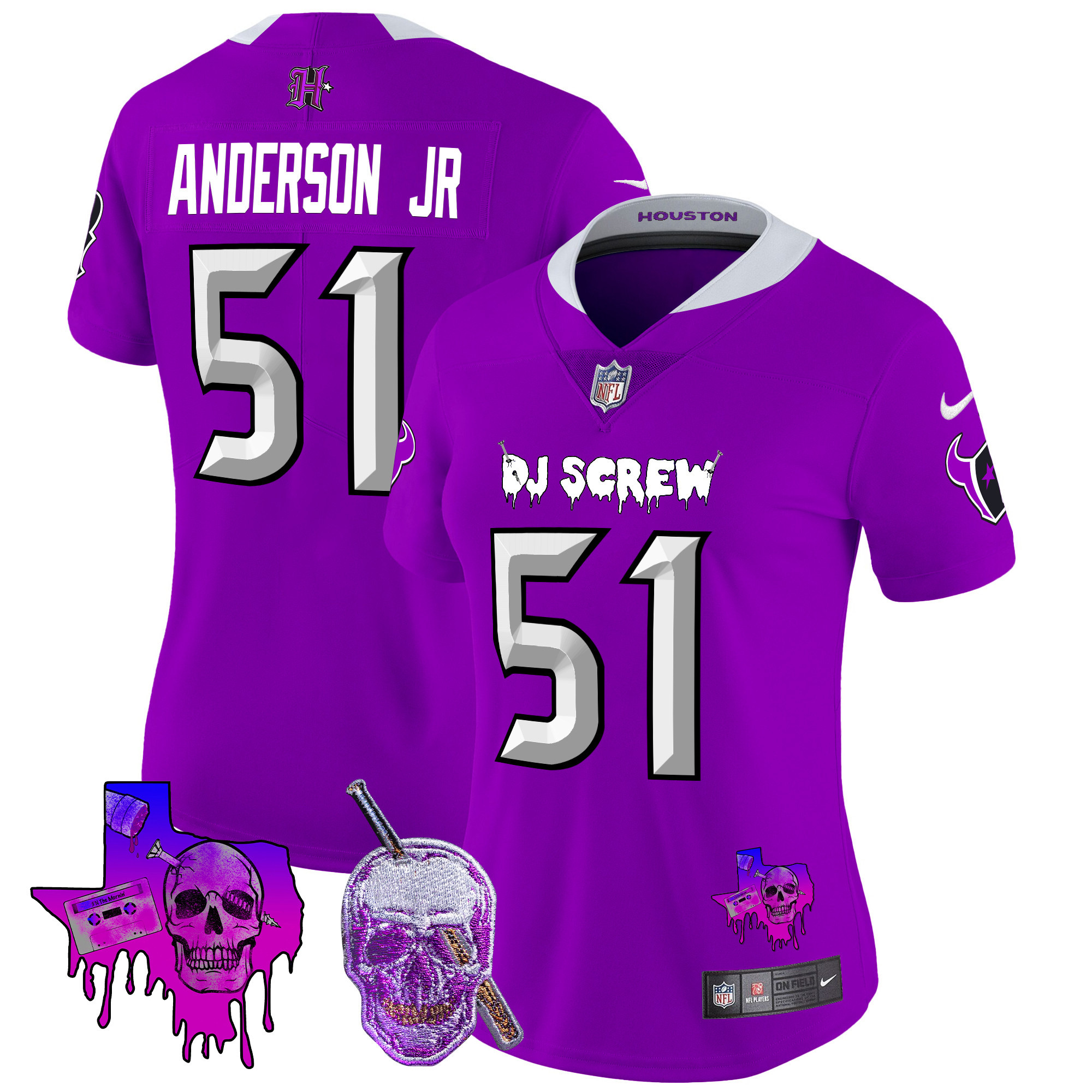 Will Anderson Jr. Women's Houston Texans DJ Screw Vapor Limited Purple Jersey - All Stitched