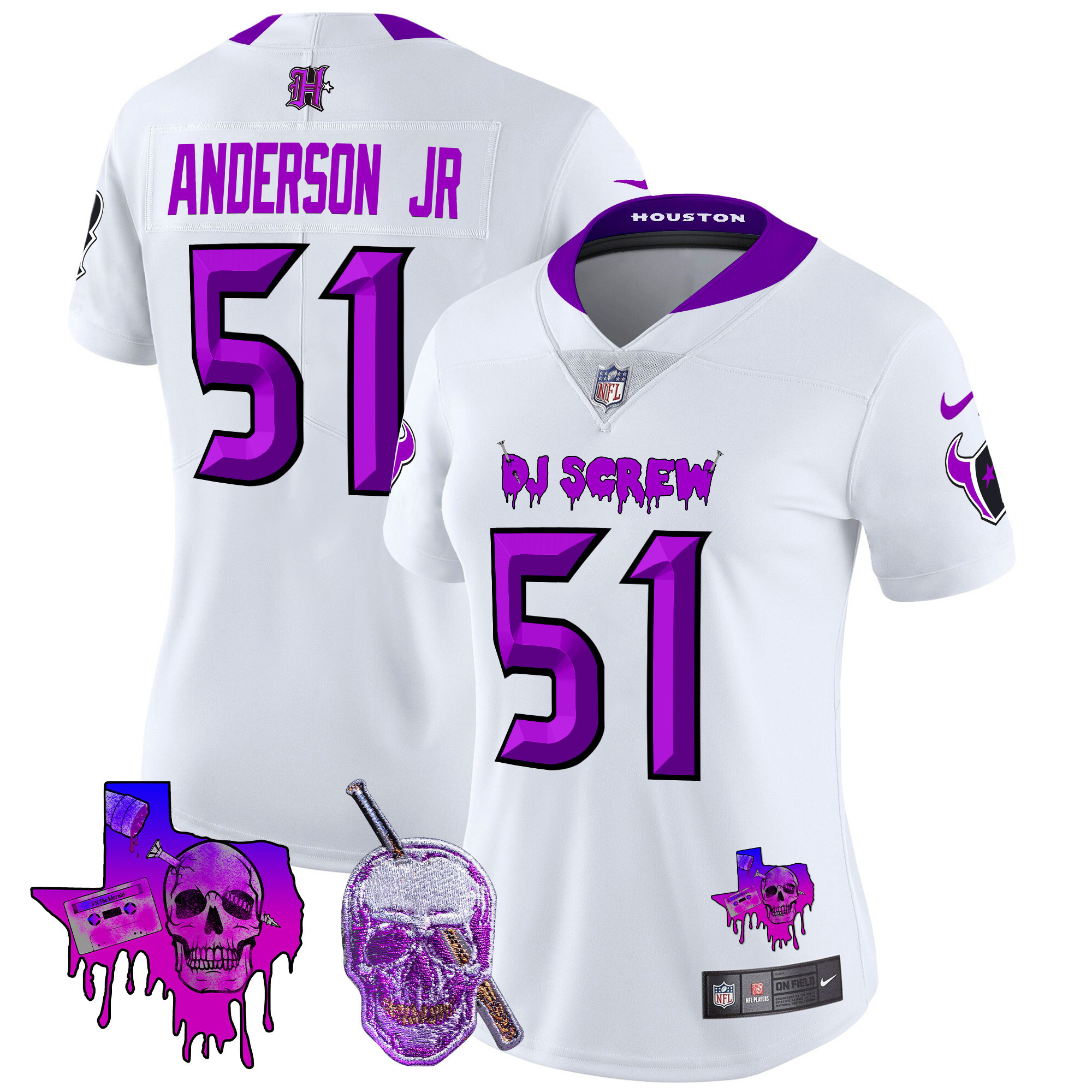 Will Anderson Jr. Women's Houston Texans DJ Screw Vapor Limited White Jersey - All Stitched