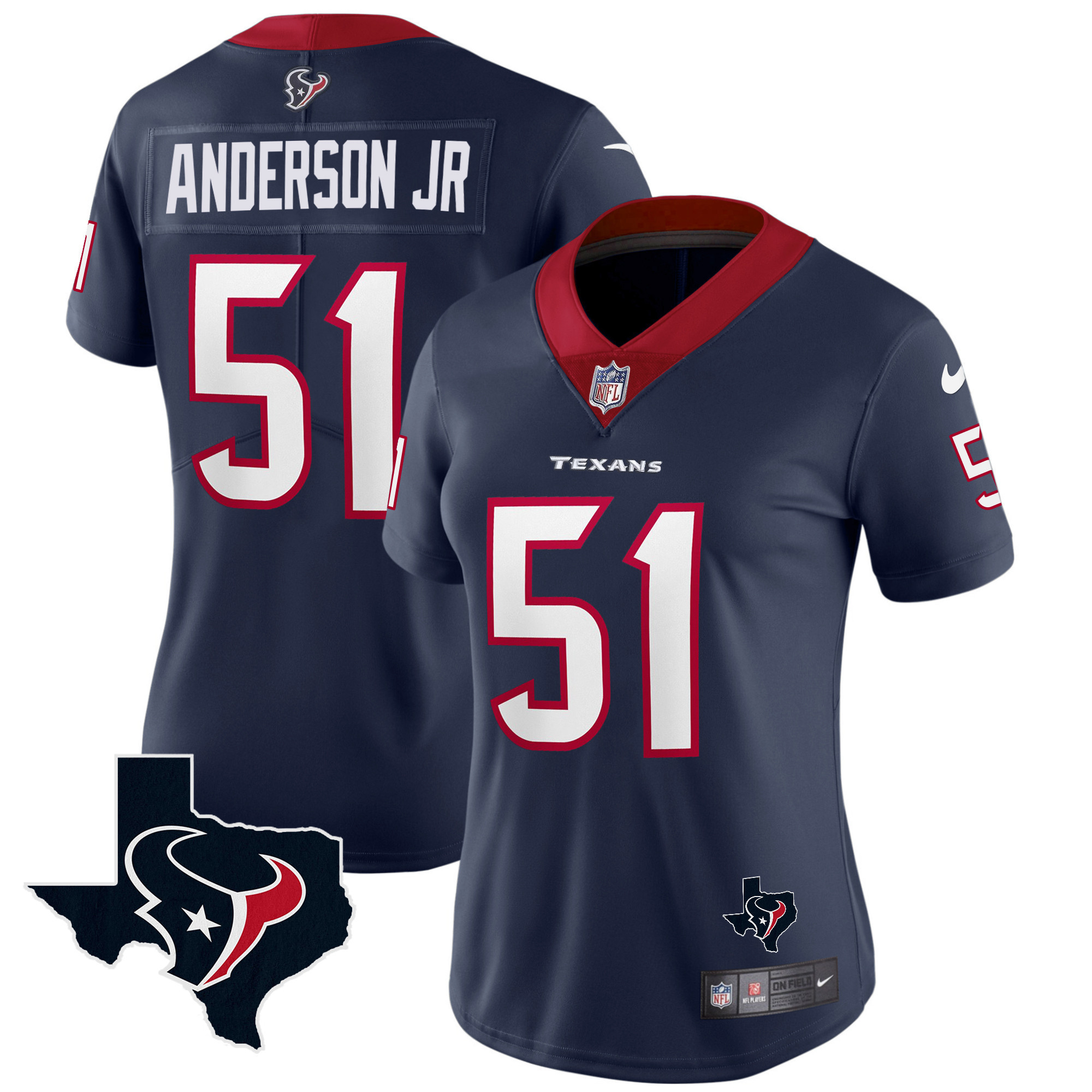 Will Anderson Jr. Women's Houston Texans Vapor Limited Navy Jersey - All Stitched