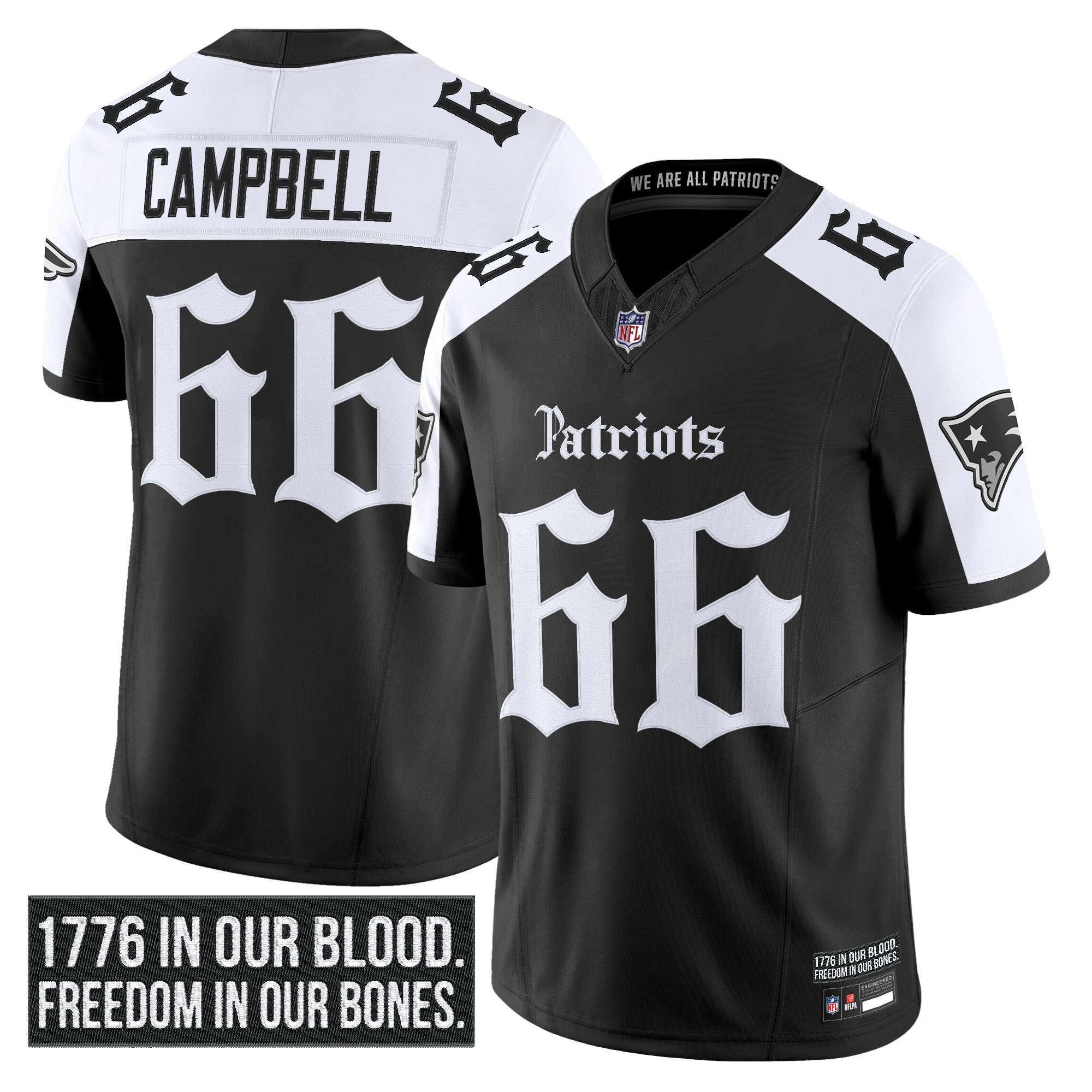 Will Campbell Men's New England Patriots 'Gothic Revolution Edition' Vapor Limited Alternate Jersey - All Stitched