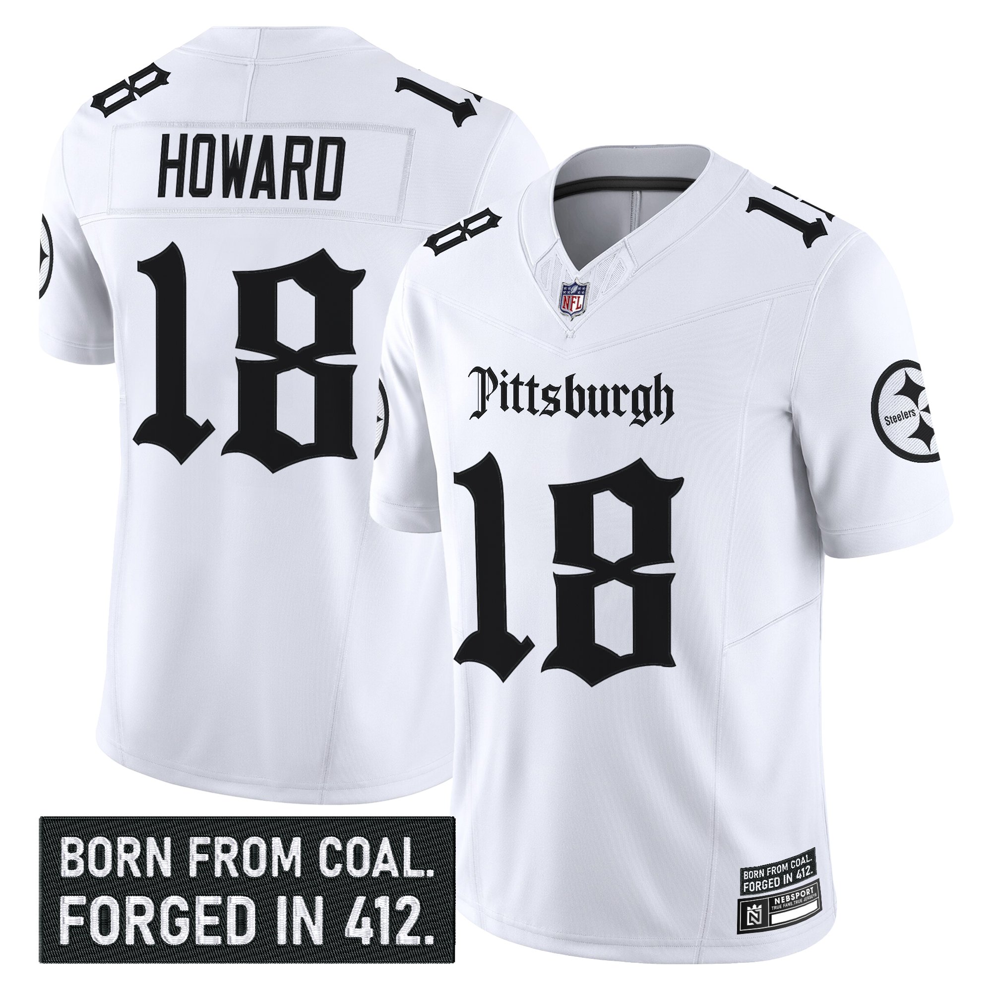Will Howard Men's Pittsburgh Steelers 'Gothic Steel City Edition' Vapor Limited White Jersey - All Stitched