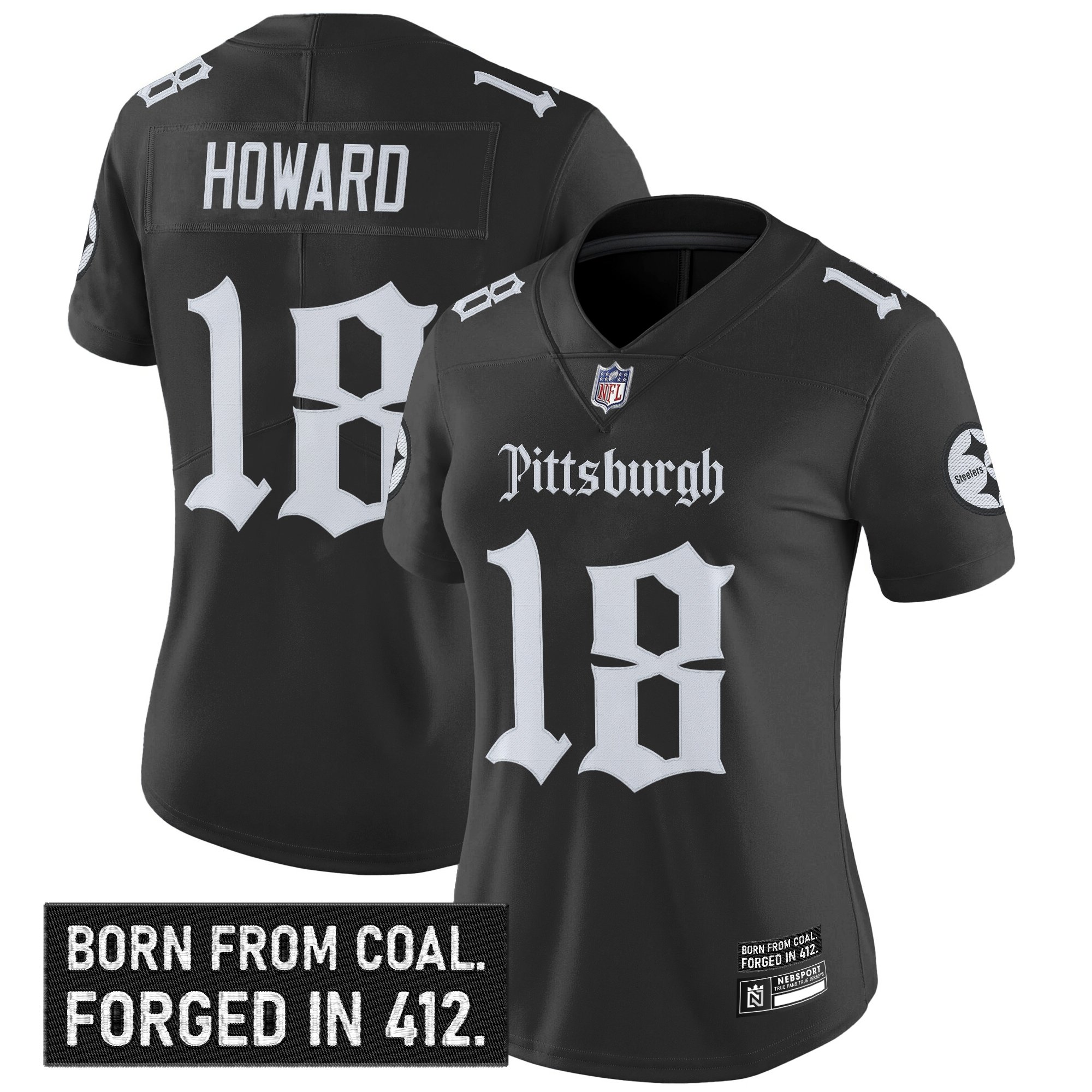 Will Howard Women's Pittsburgh Steelers 'Gothic Steel City Edition' Vapor Limited Black Jersey - All Stitched
