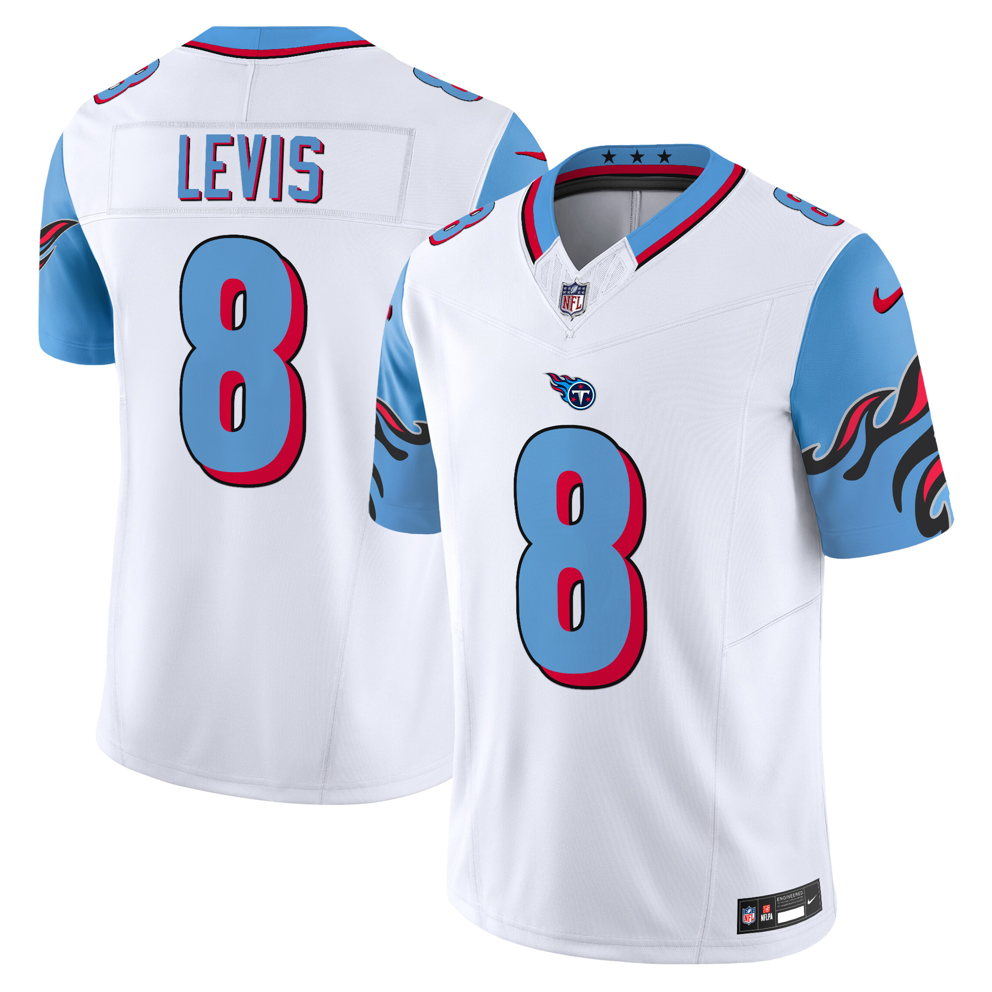 Will Levis Men's Tennessee Titans Special Vapor Limited Blue Sleeves Jersey - All Stitched