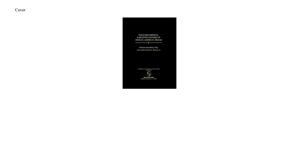 Willis Richardson, Forgotten Pioneer of African-American Drama 1st Edition â€“ PDF/EPUB Version Downloadable