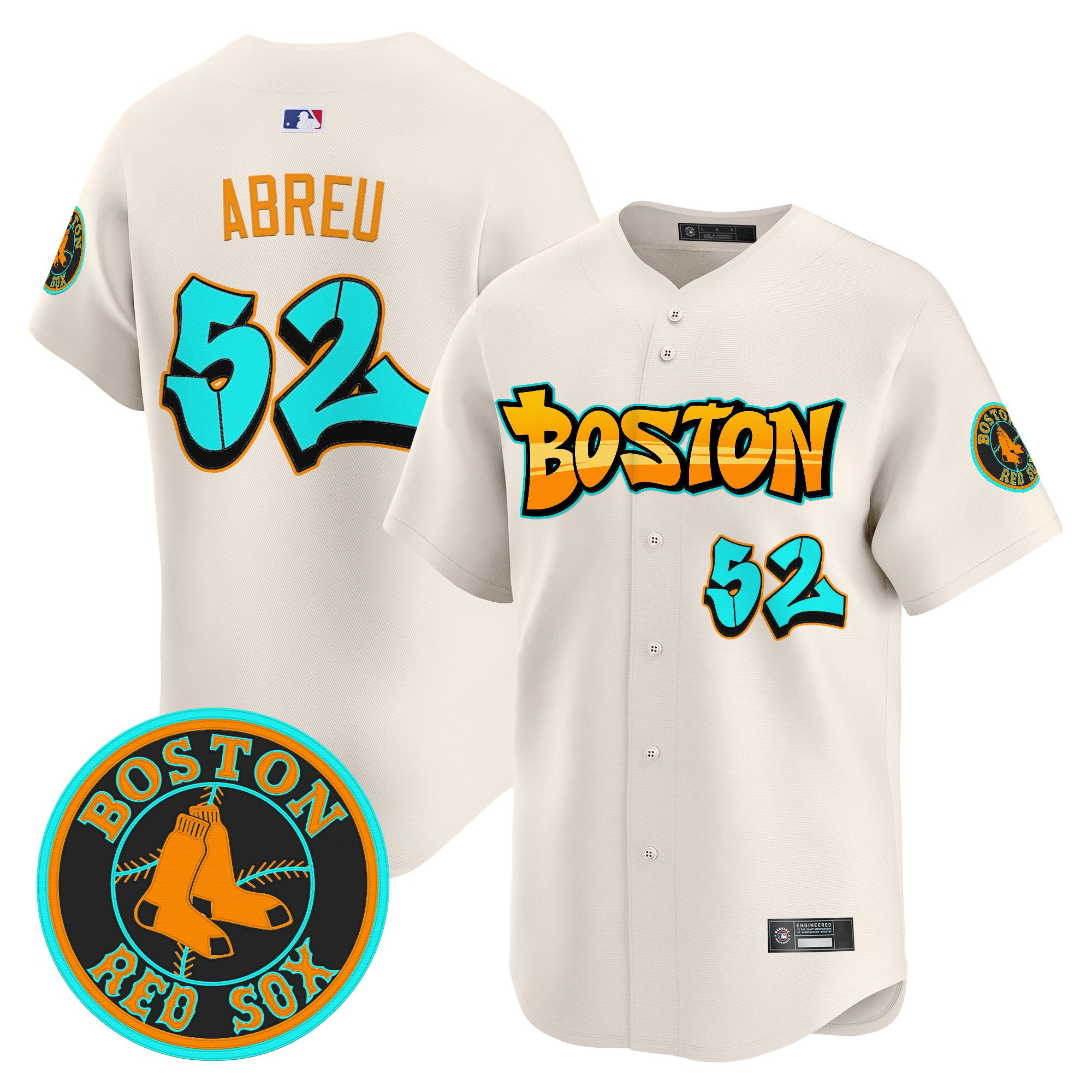 Wilyer Abreu Men's Boston Red Sox 'Graffiti Streetstyle Edition' Vapor Premier Limited Cream Jersey - All Stitched
