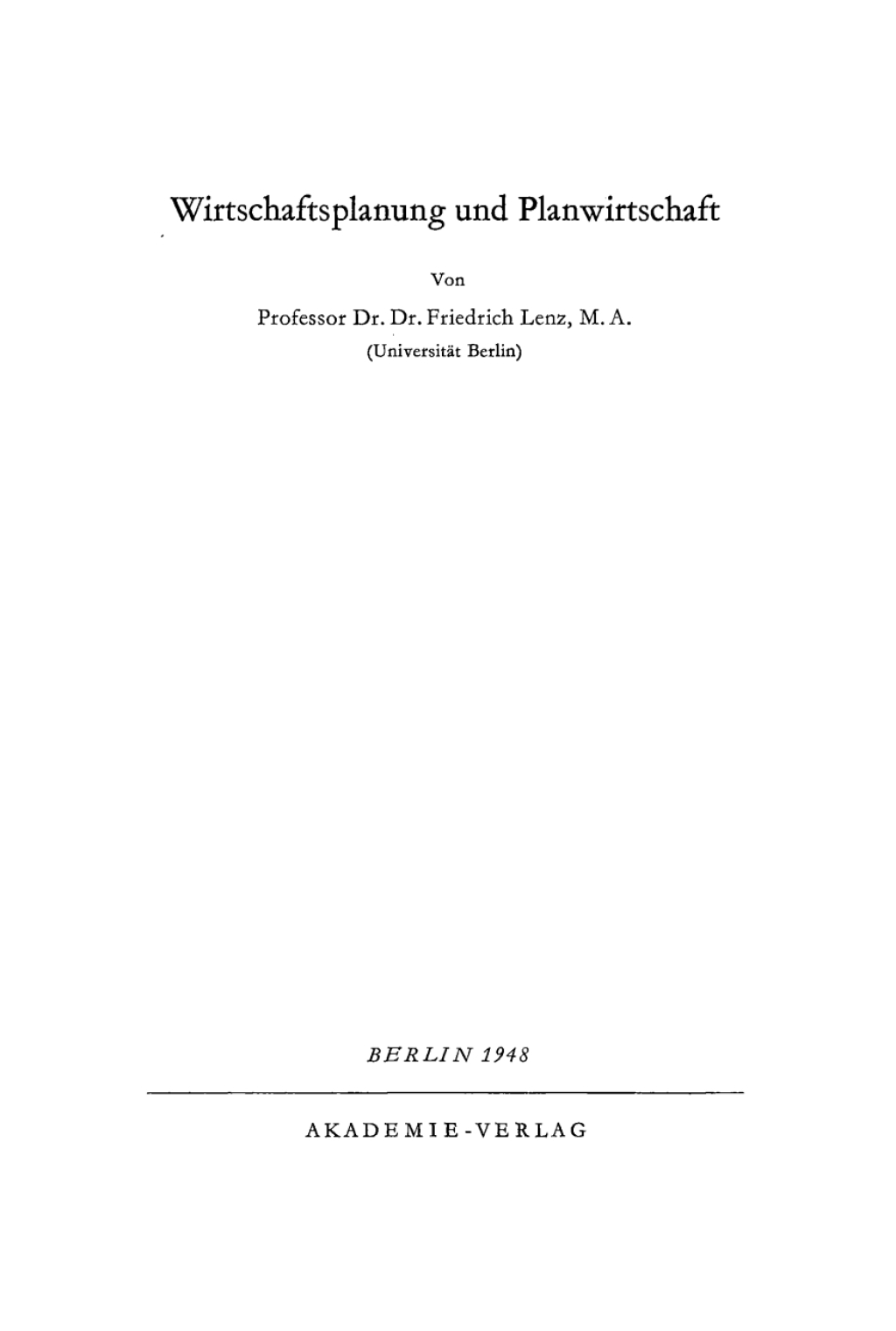 Wirtschaftsplanung und Planwirtschaft 1st Edition â€“ PDF/EPUB Version Downloadable