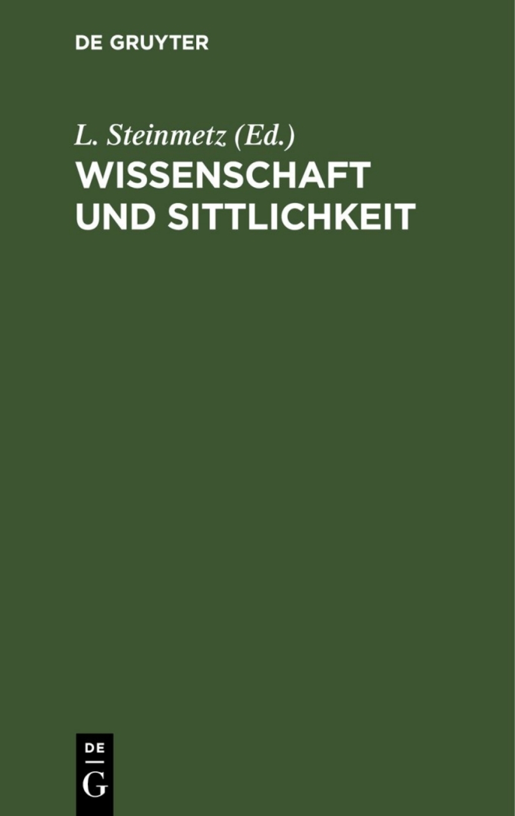 Wissenschaft und Sittlichkeit 1st Edition â€“ PDF/EPUB Version Downloadable