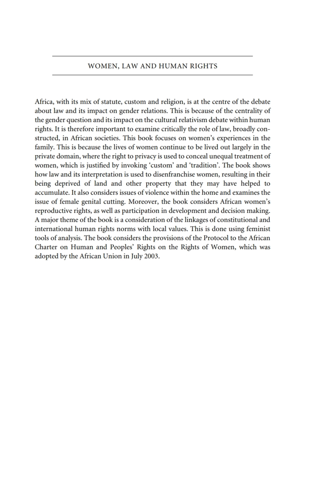 Women, Law and Human Rights An African Perspective 1st Edition â€“ PDF/EPUB Version Downloadable