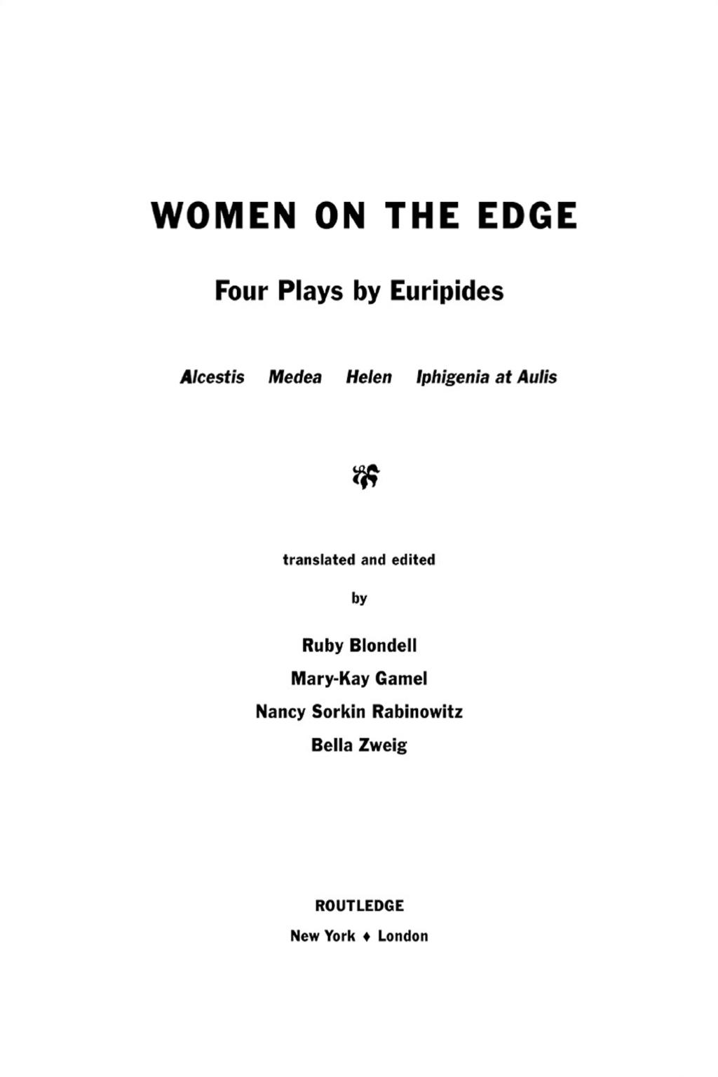 Women on the Edge Four Plays by Euripides 1st Edition â€“ PDF/EPUB Version Downloadable
