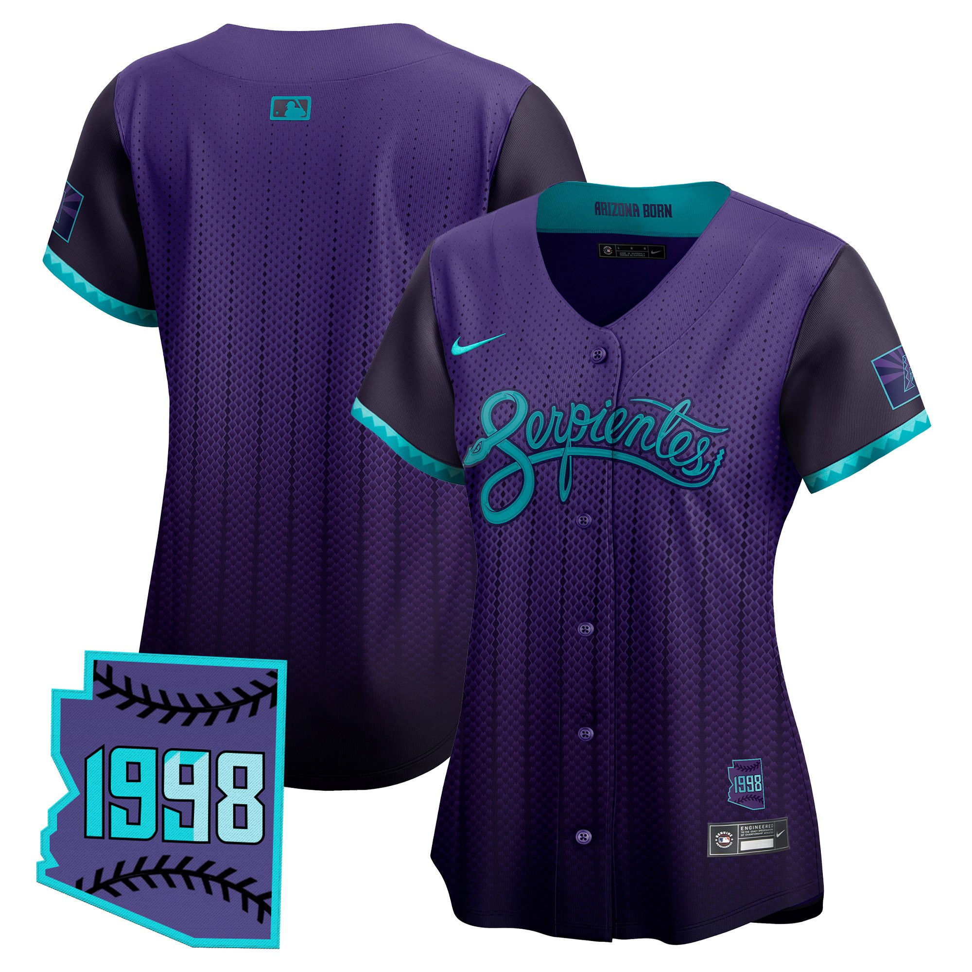 Women's Arizona Diamondbacks 2025 City Connect Vapor Premier Limited Purple Jersey V2 - Stitched