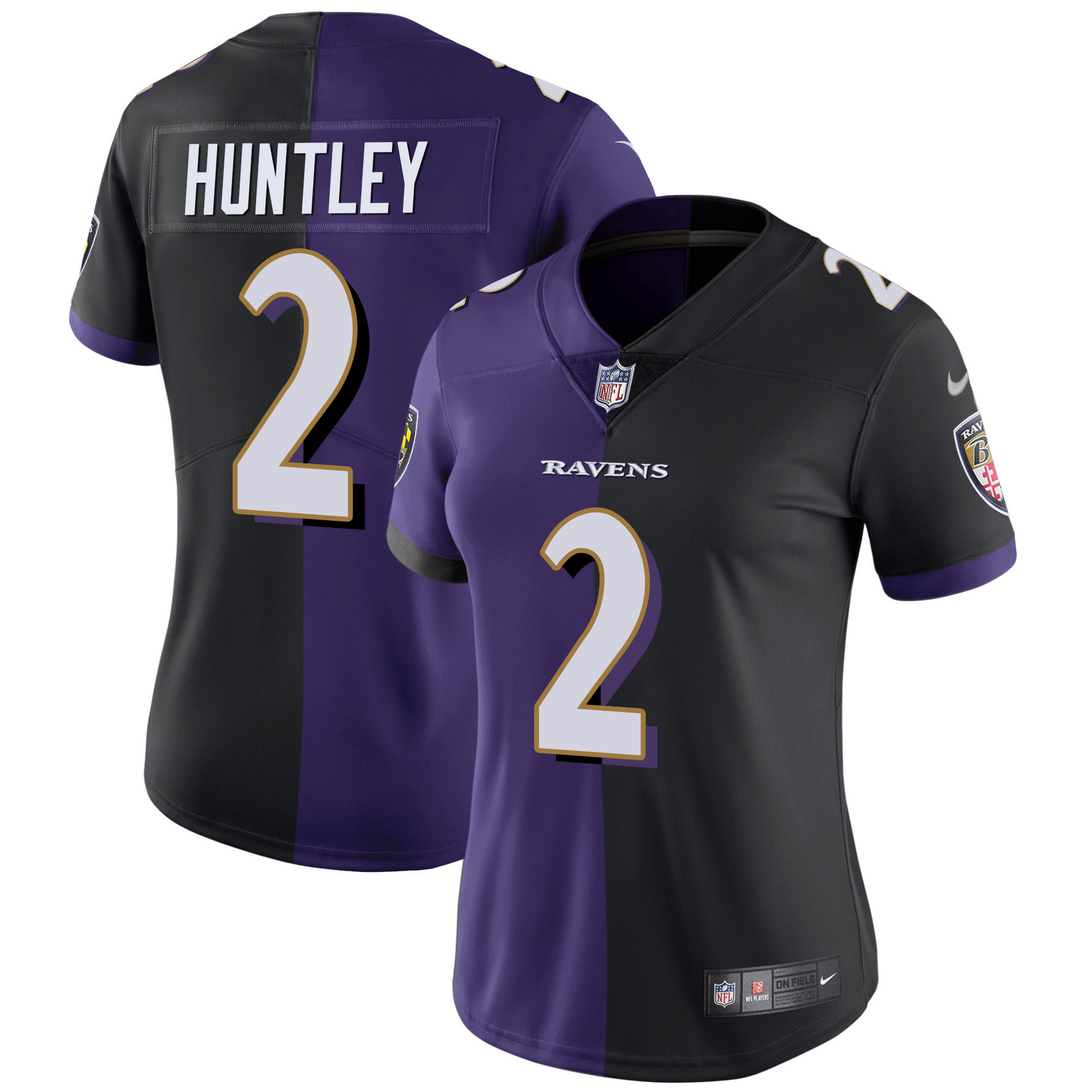 Women's Baltimore Ravens Split Vapor Tyler Huntley Jersey - All Stitched