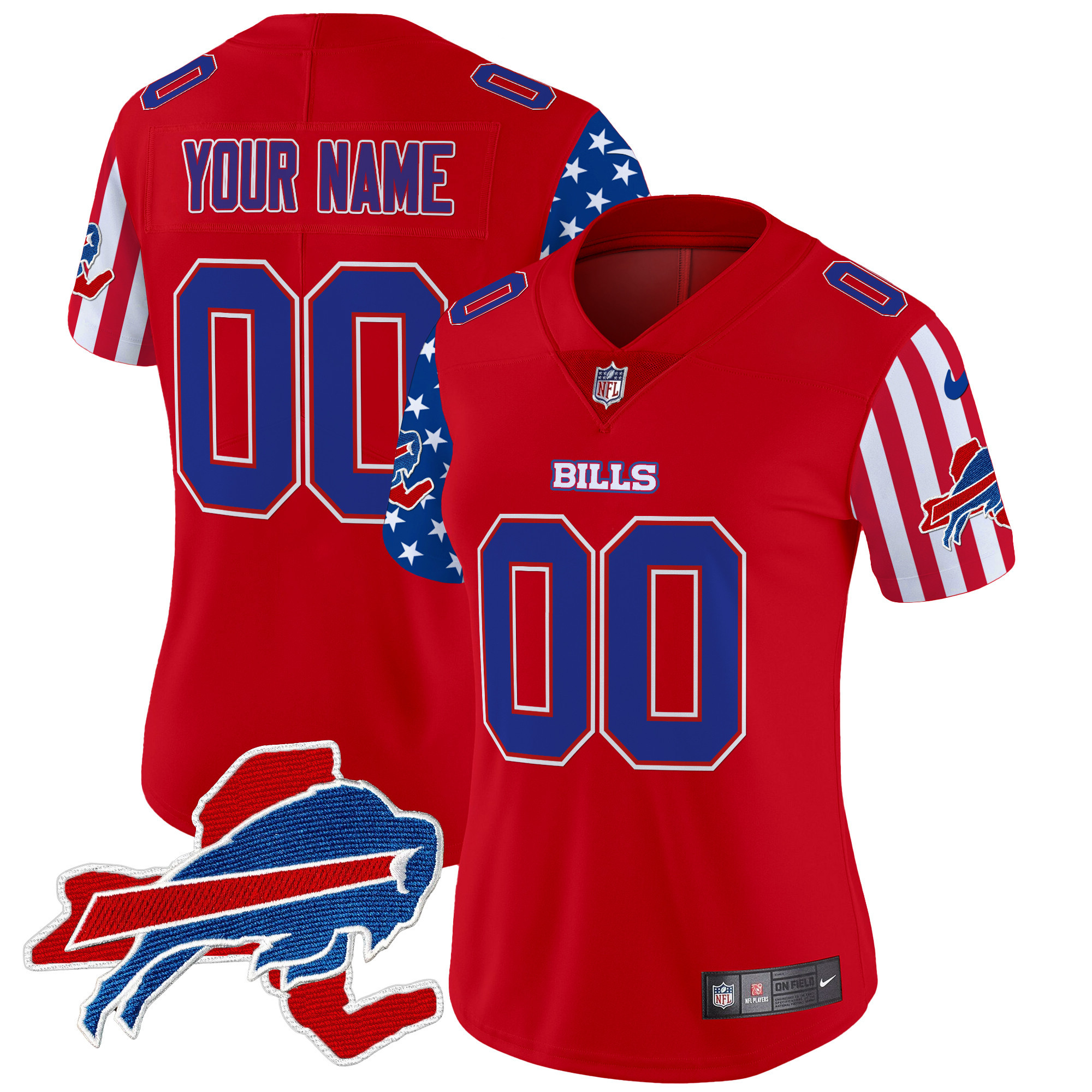 Women's Buffalo Bills American Style Vapor Limited Custom Red Jersey - All Stitched