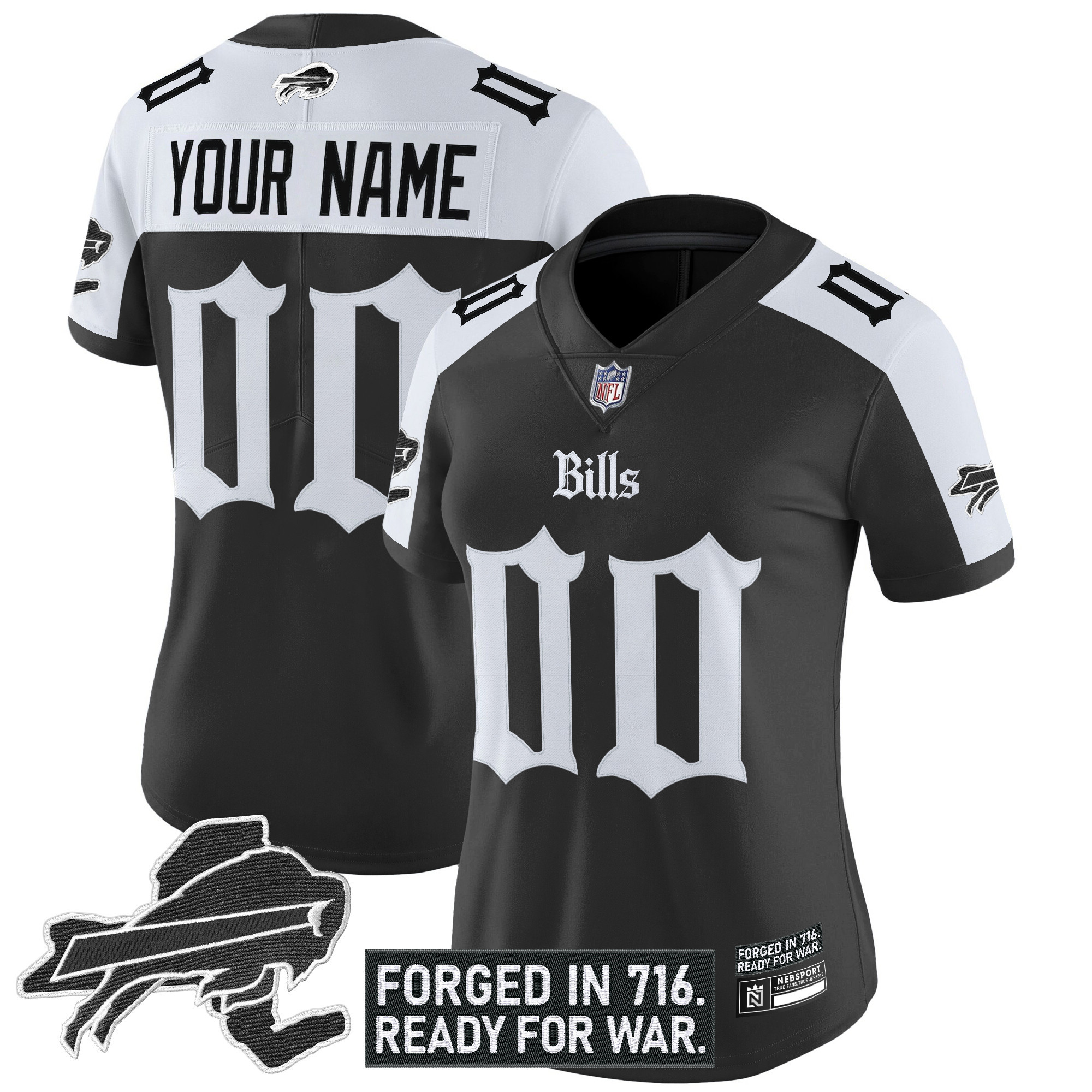 Women's Buffalo Bills 'Gothic Cold Front Edition' Vapor Limited Custom Alternate Jersey - All Stitched