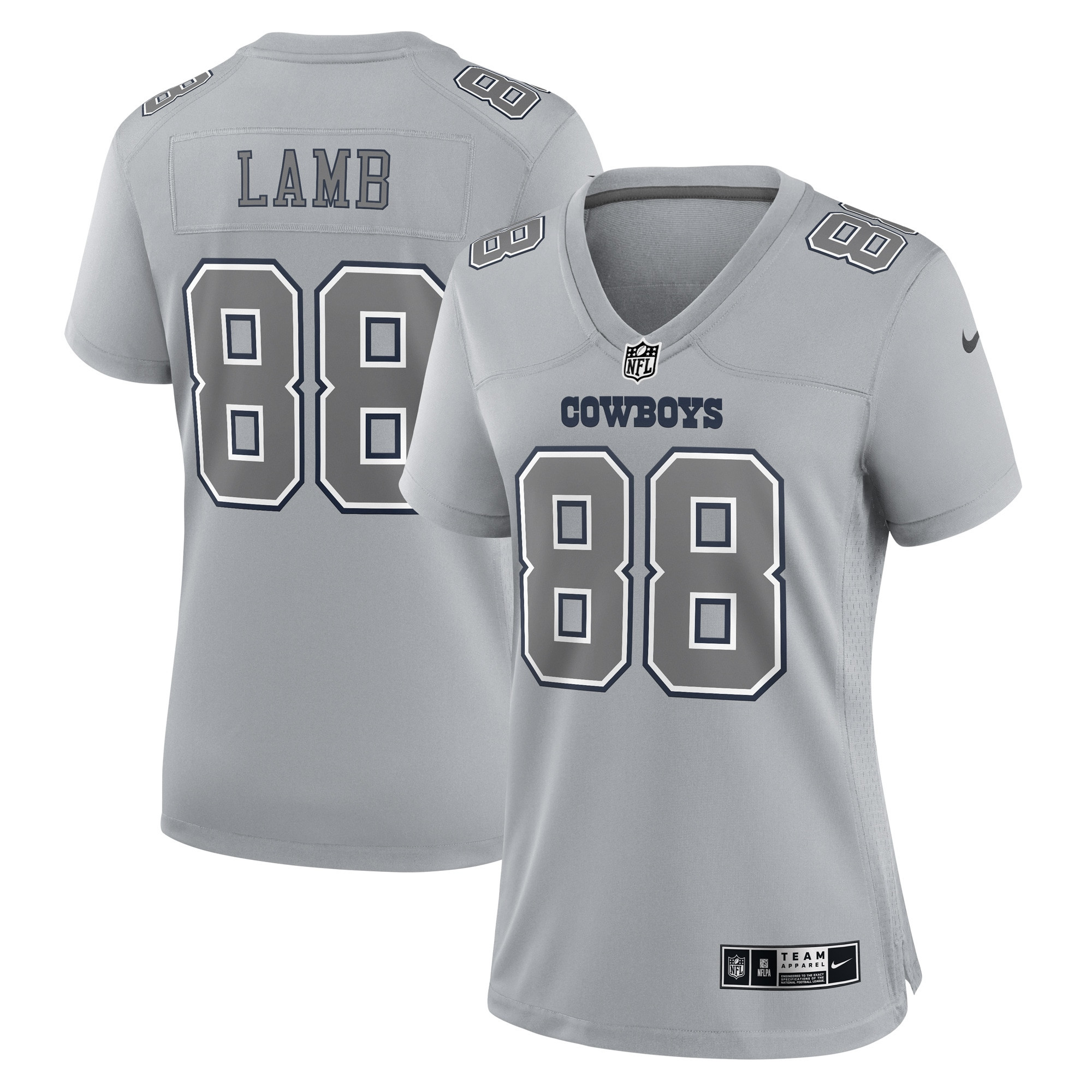 Women's CeeDee Lamb Dallas Cowboys Gray Jersey - All Stitched
