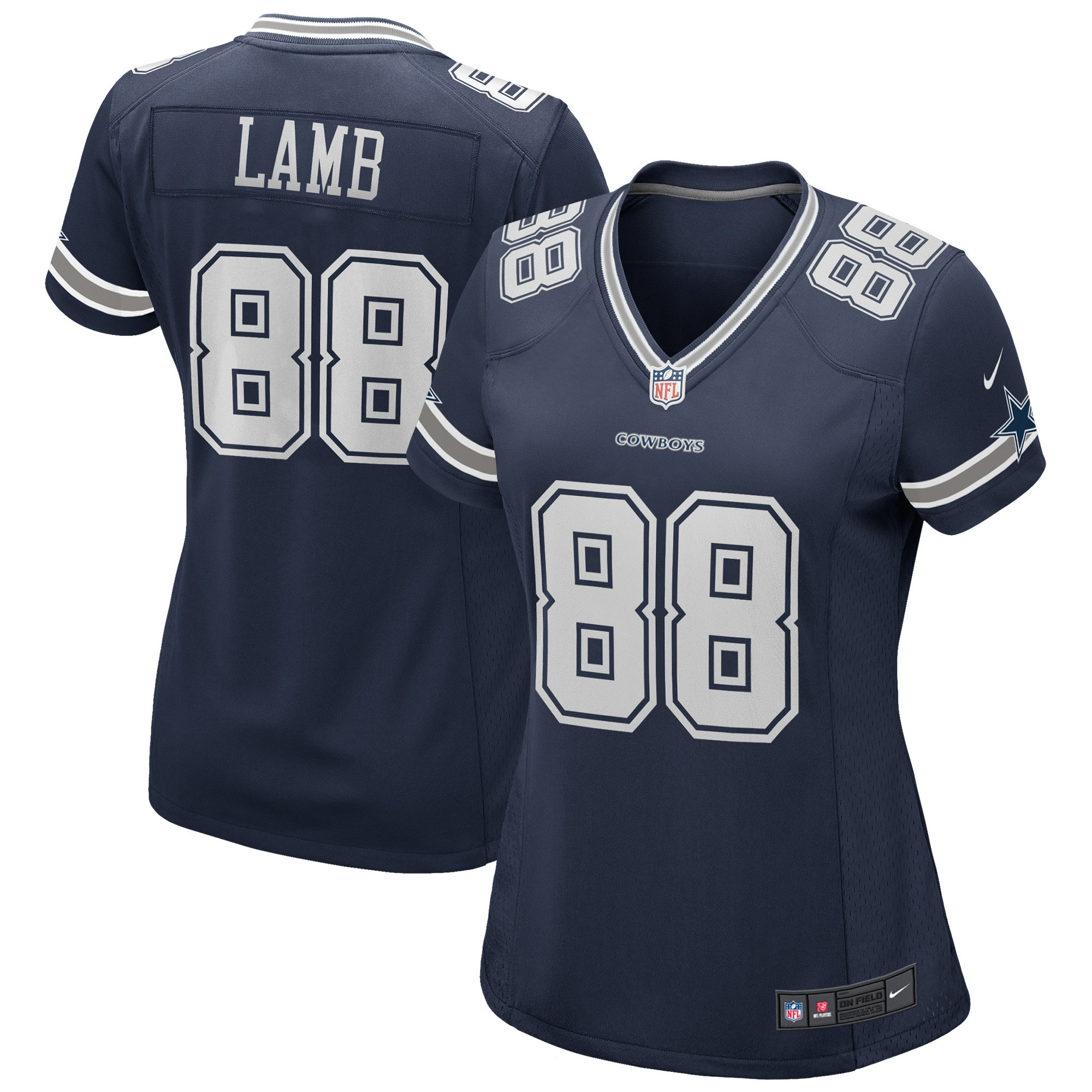 Women's CeeDee Lamb Dallas Cowboys Navy Jersey - All Stitched