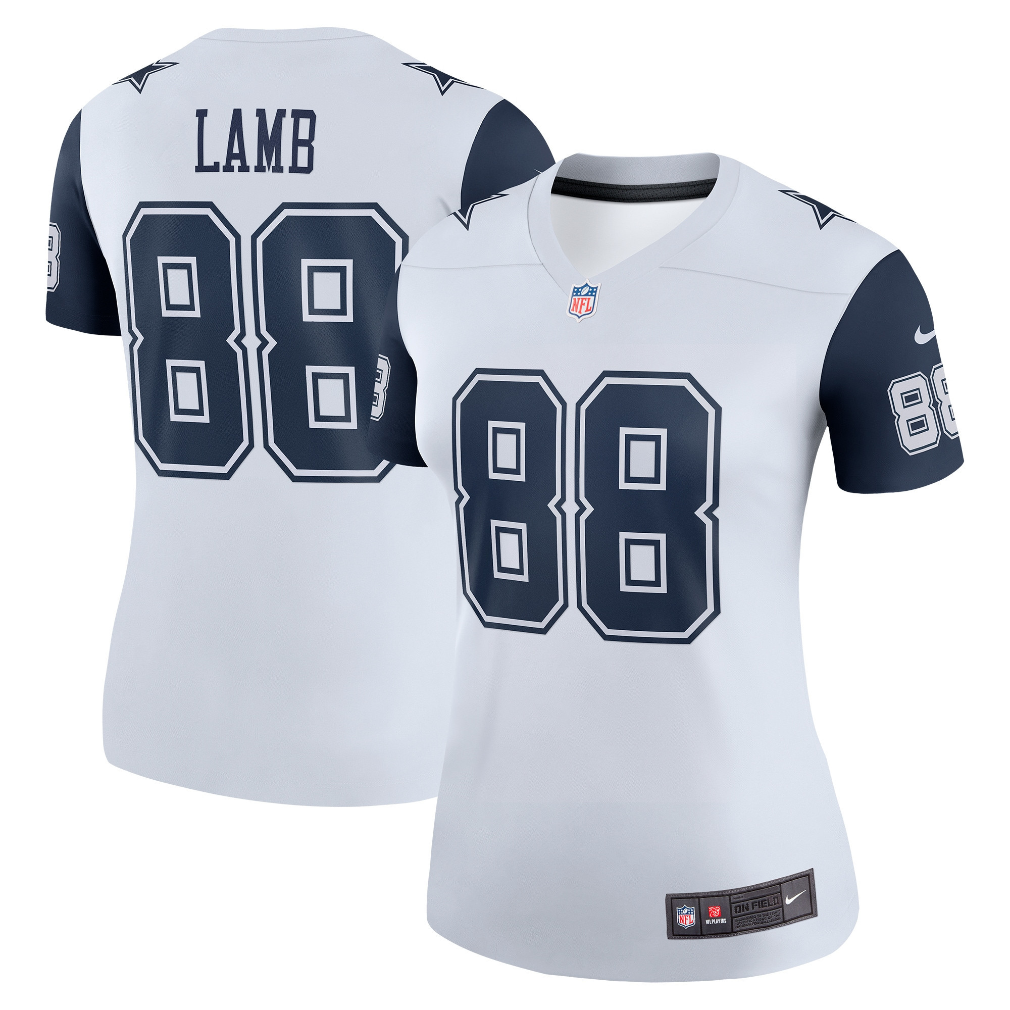 Women's CeeDee Lamb Dallas Cowboys White/Navy Jersey - All Stitched