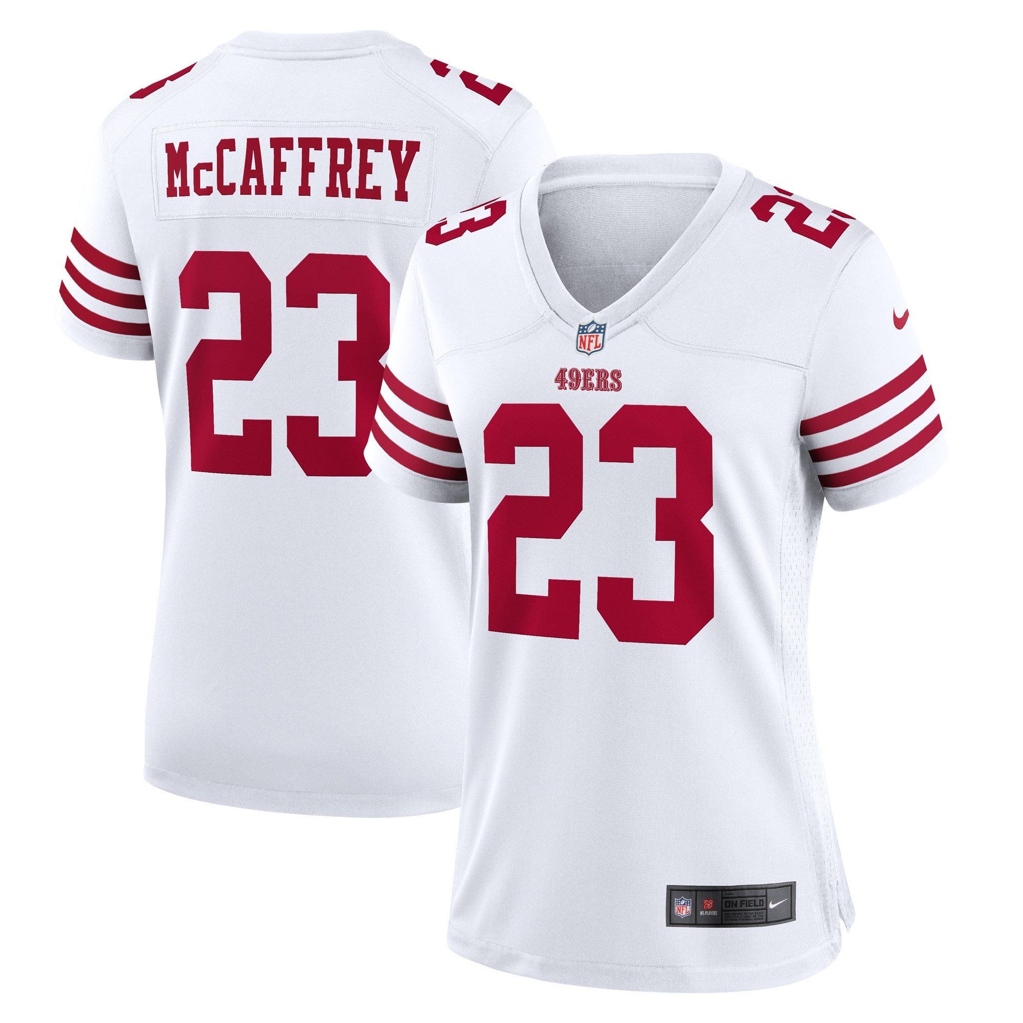 Women's Christian McCaffrey San Francisco 49ers Fashion Game White Jersey - All Stitched