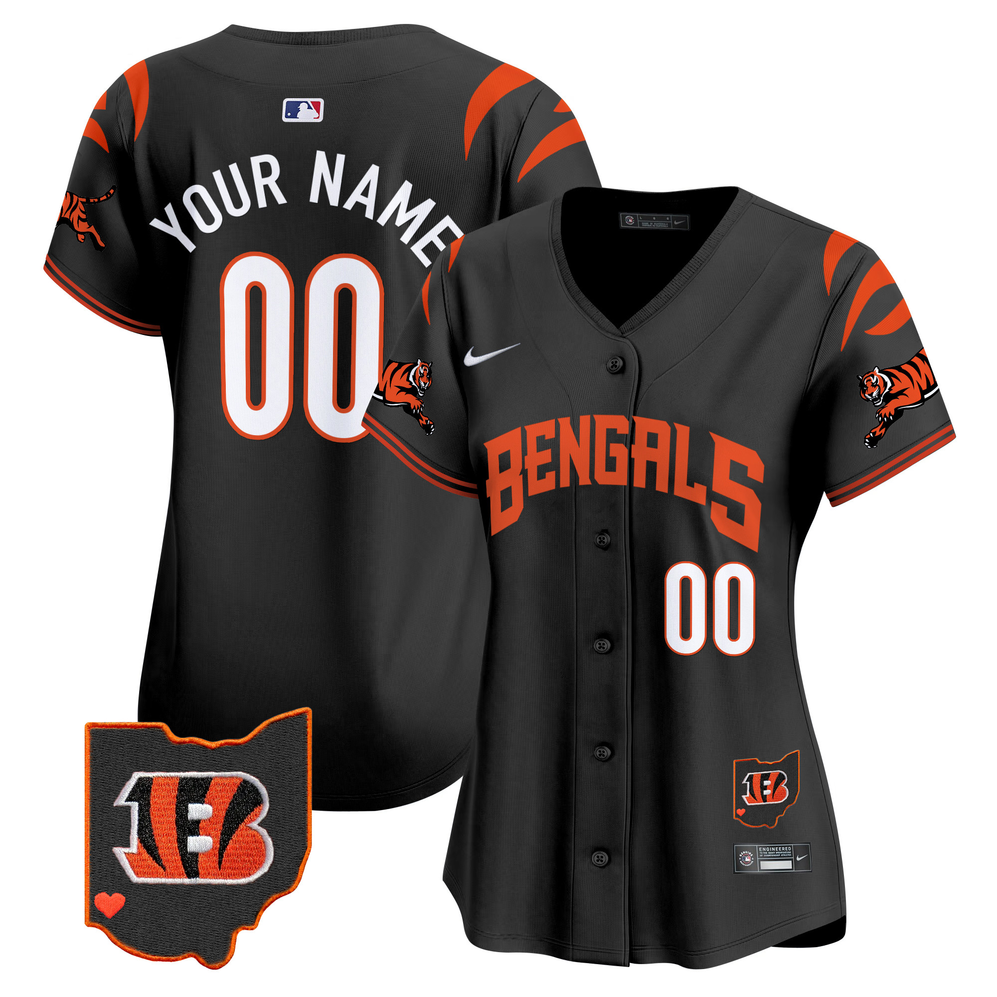 Women's Cincinnati Bengals Vapor Premier Limited Custom Black Jersey - All Stitched