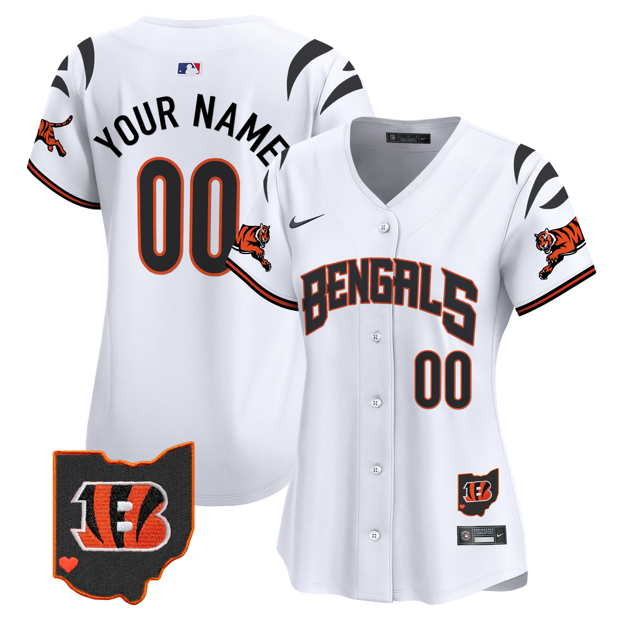 Women's Cincinnati Bengals Vapor Premier Limited Custom White Jersey - All Stitched