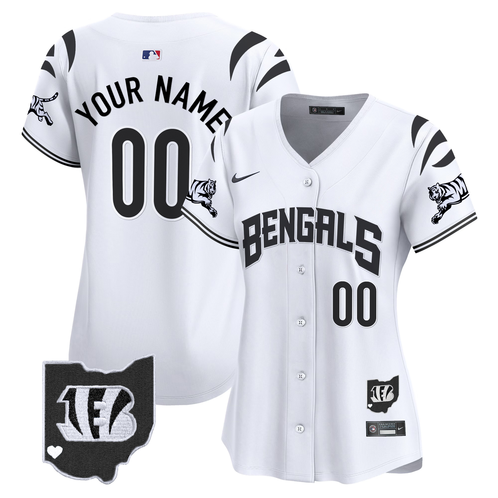 Women's Cincinnati Bengals Vapor Premier Limited Custom White Limited Jersey - All Stitched