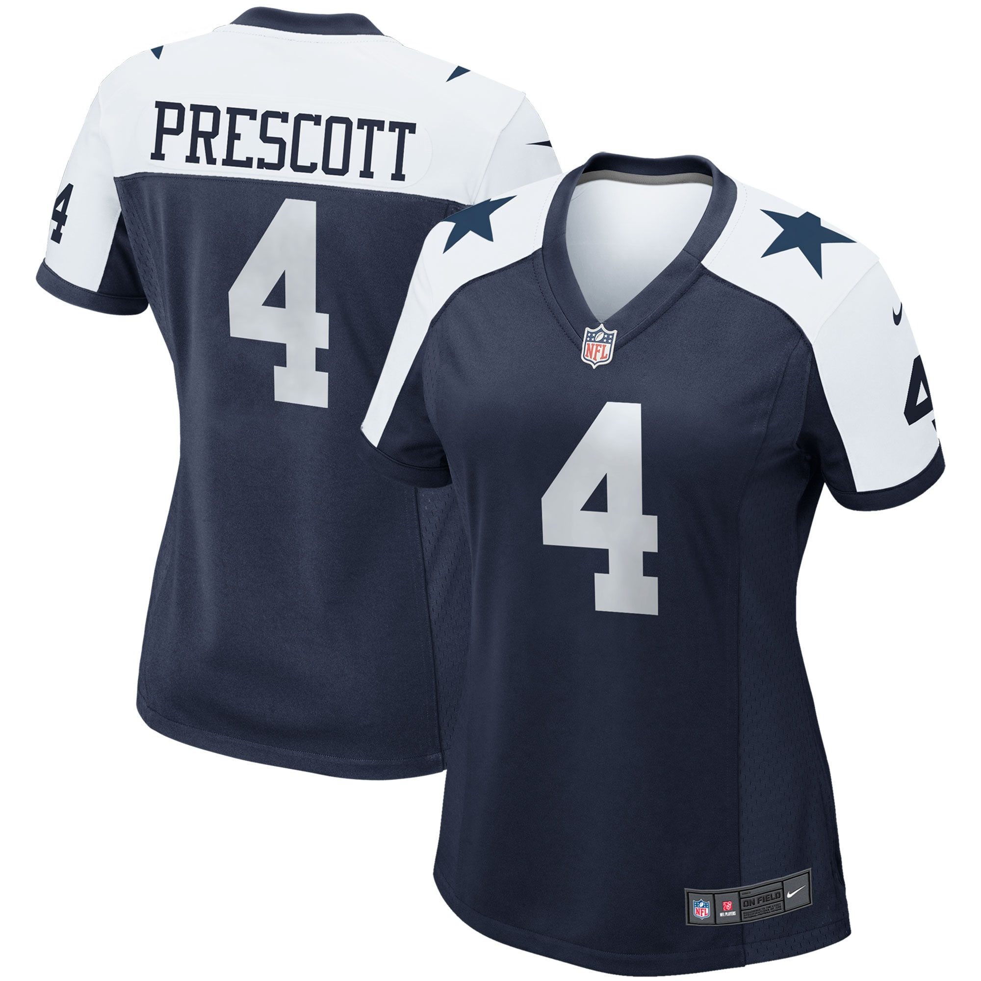 Women's Dak Prescott Dallas Cowboys Navy/White Jersey - All Stitched