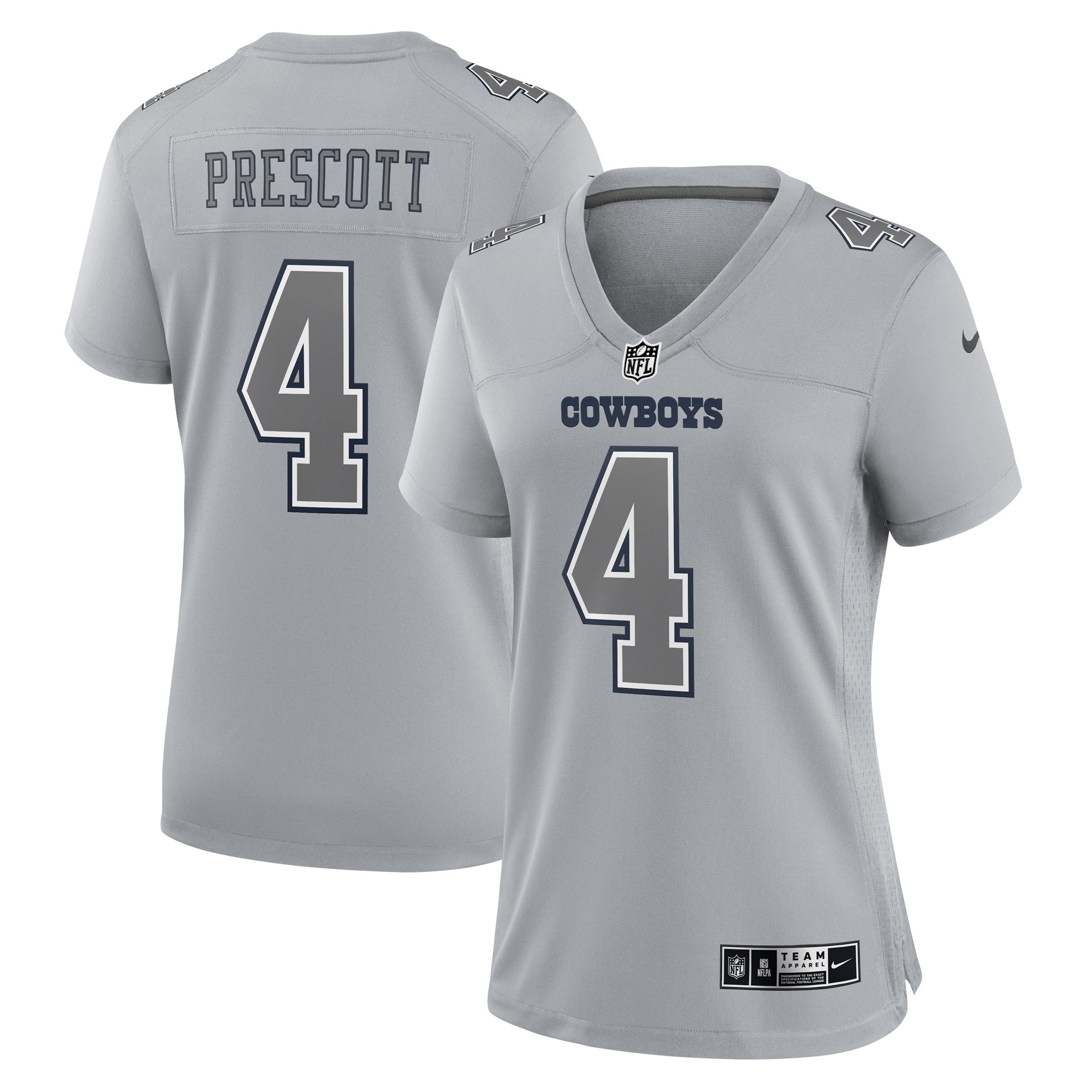 Women's Dak Prescott Dallas Cowboys Silver Jersey - All Stitched