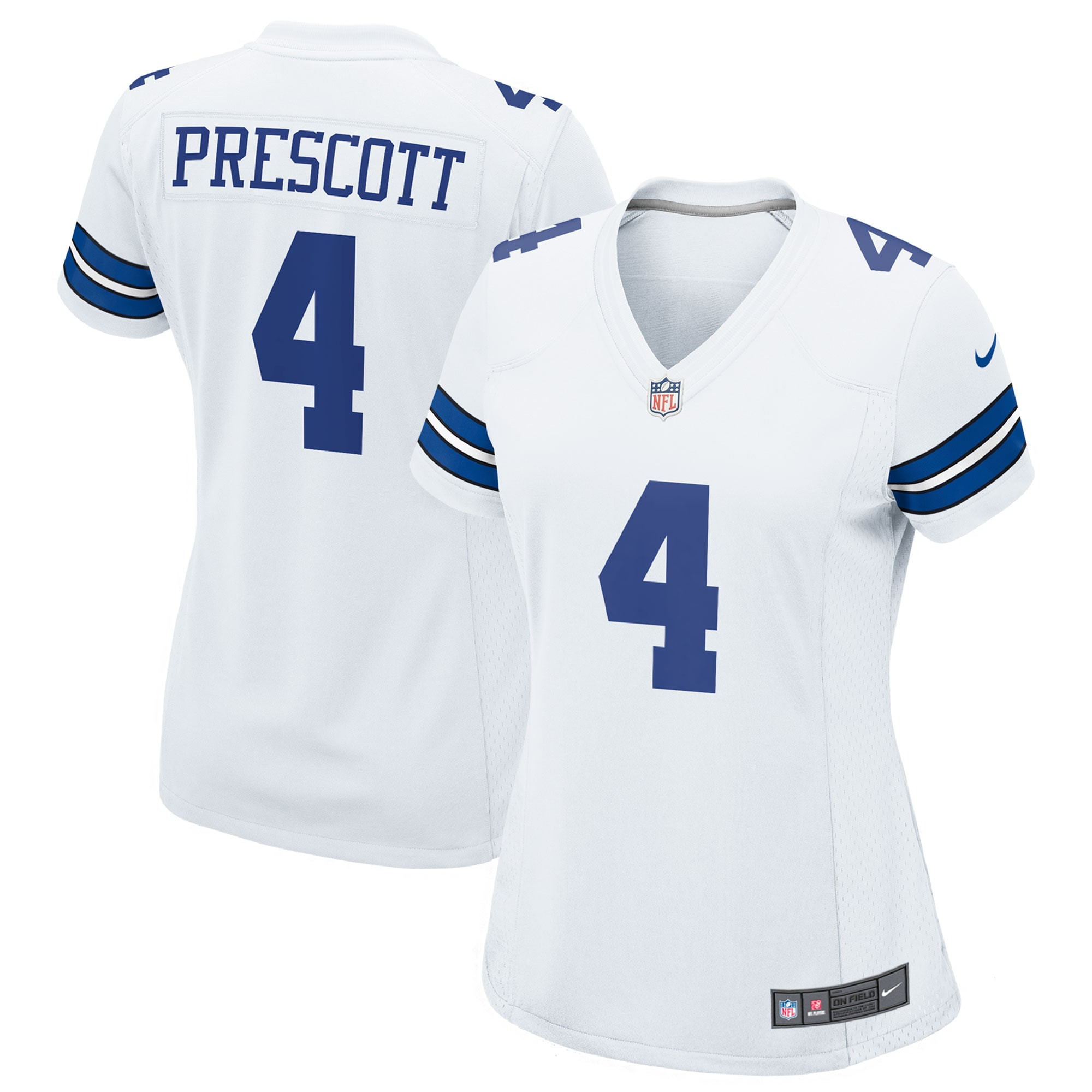 Women's Dak Prescott Dallas Cowboys White Jersey - All Stitched