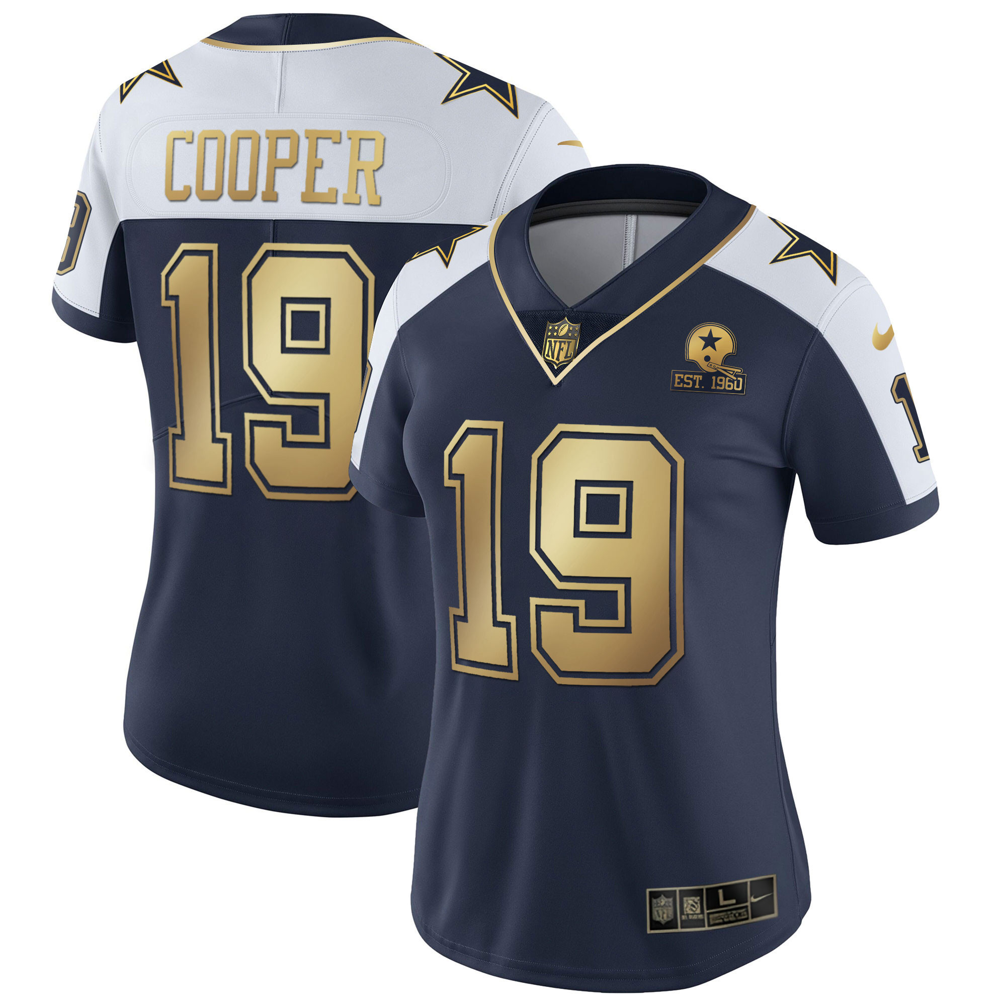 Women's Dallas Cowboys Alternate Vapor Navy Gold Limited - All Stitched Amari Cooper Jersey - All Stitched