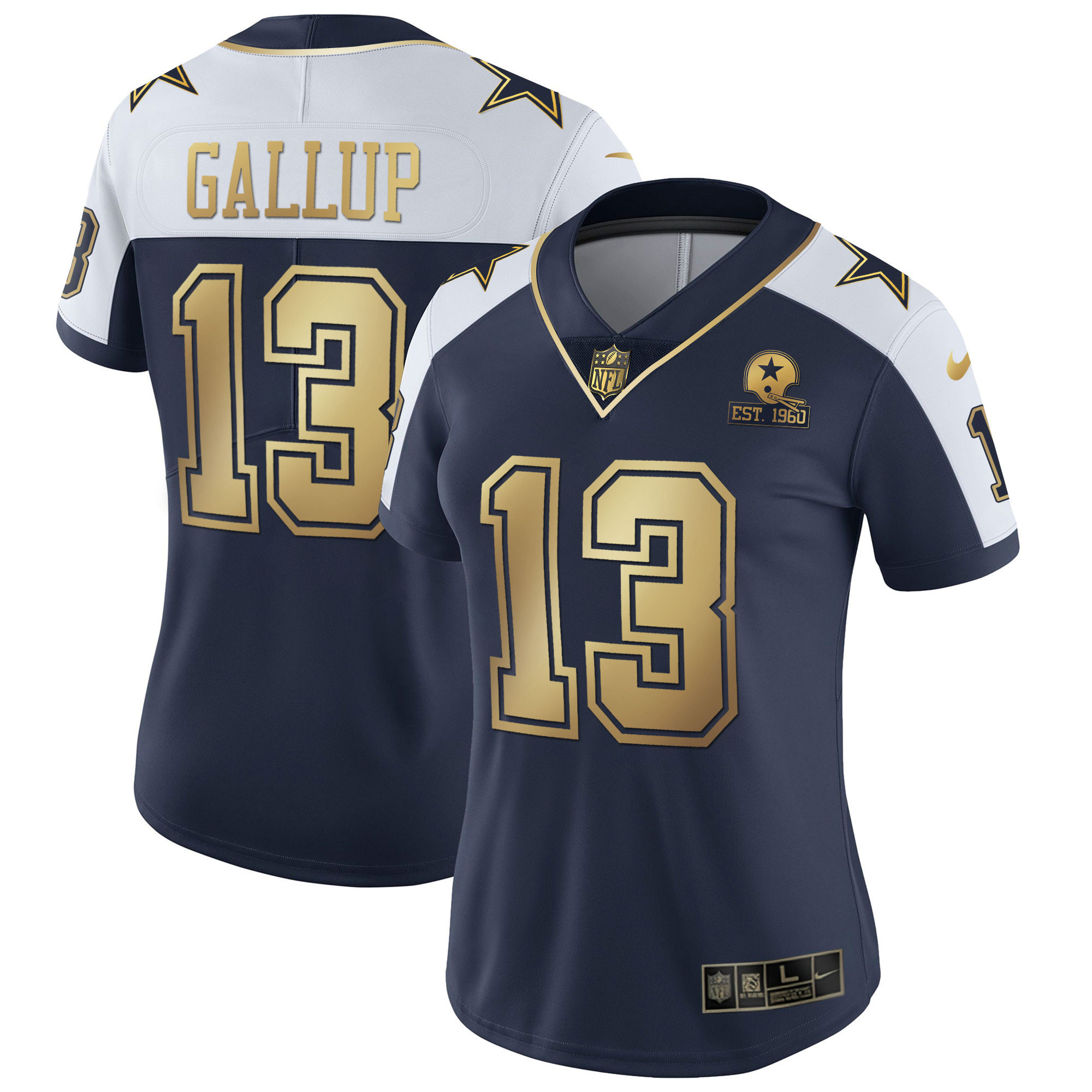 Women's Dallas Cowboys Alternate Vapor Navy Gold Limited - All Stitched Michael Gallup Jersey - All Stitched