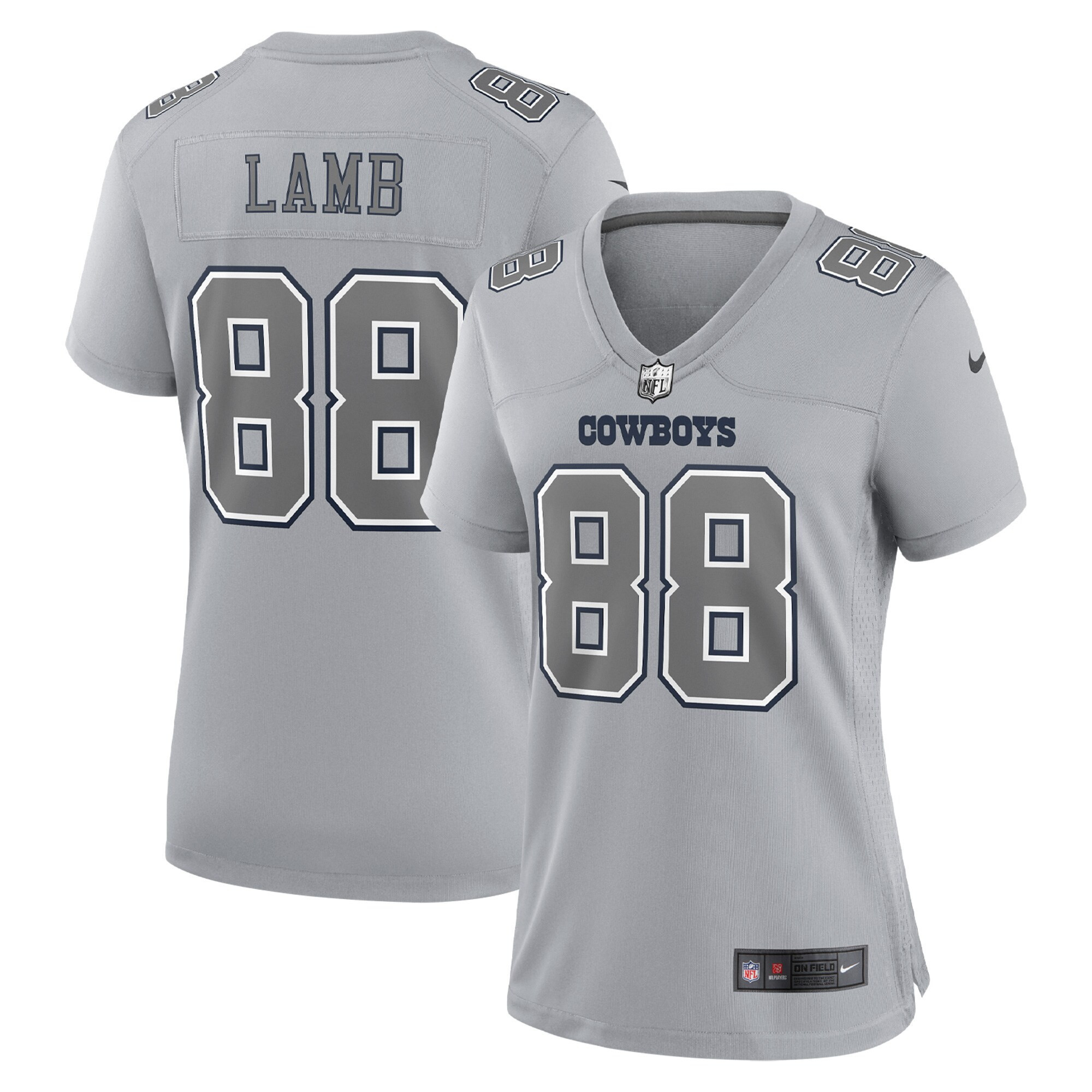 Women's Dallas Cowboys Atmosphere Fashion Game - Gray - All Stitched CeeDee Lamb Jersey - All Stitched