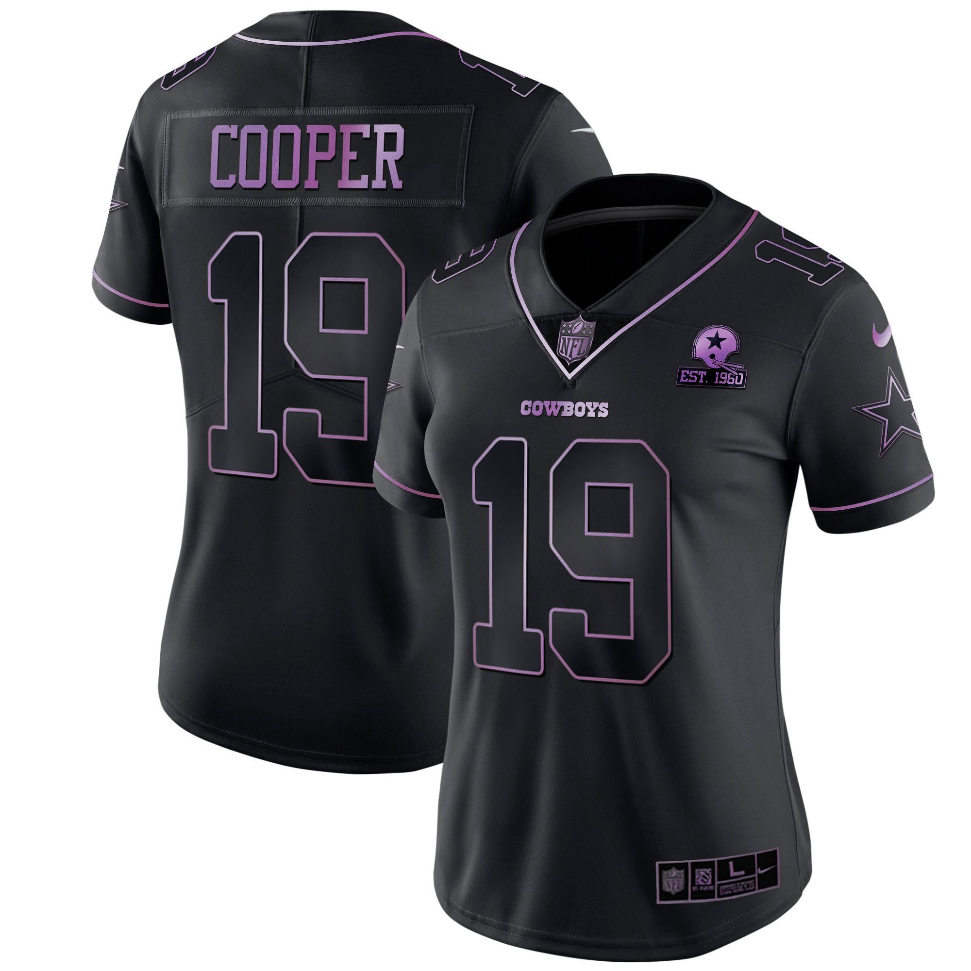 Women's Dallas Cowboys Deep Purple Vapor Limited Est 1960 Patch - All Stitched Amari Cooper Jersey - All Stitched