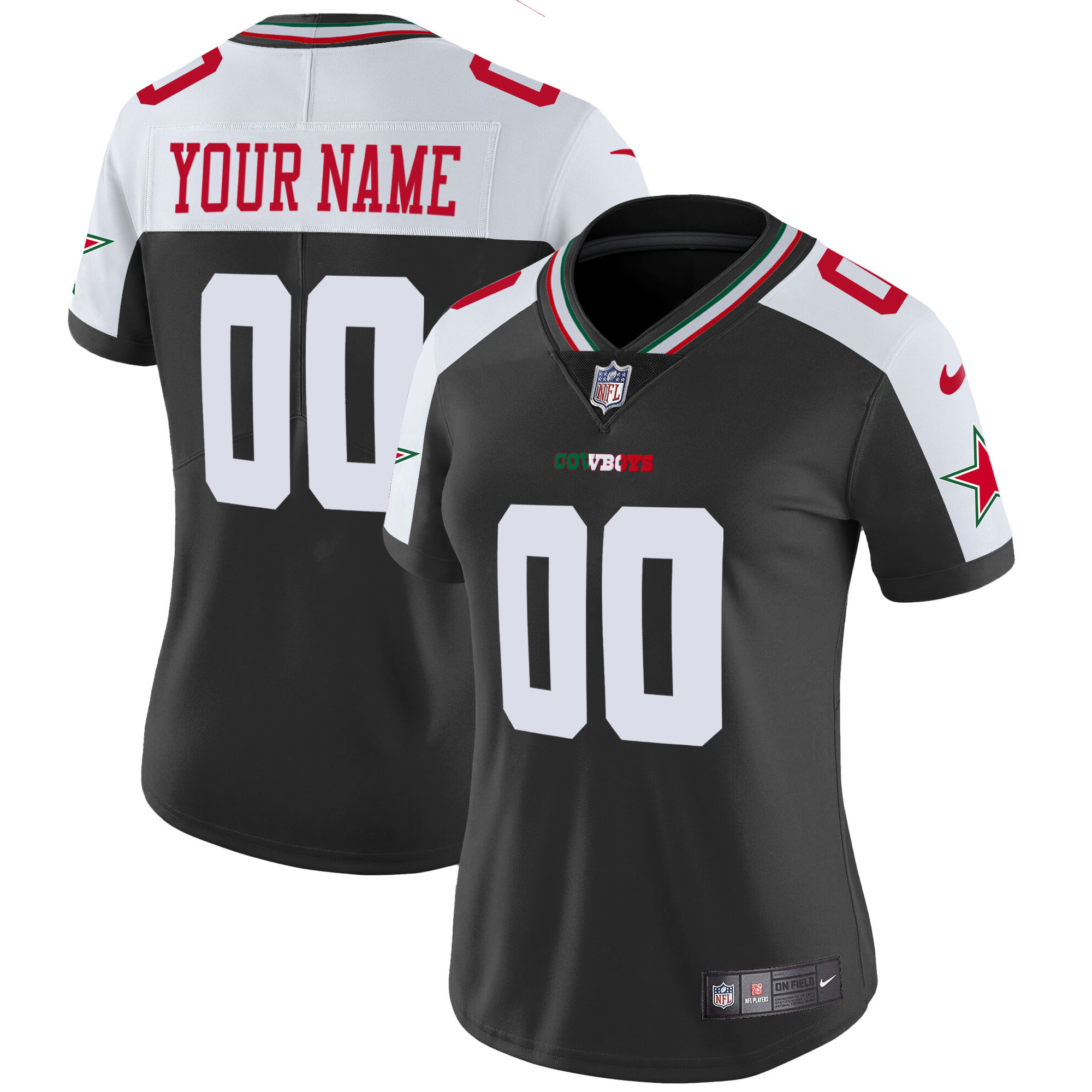 Women's Dallas Cowboys Mexico Vapor Limited Custom Alternate Jersey - All Stitched