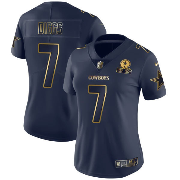 Women's Dallas Cowboys Navy Gold Collection - All Stitched Trevon Diggs Jersey - All Stitched