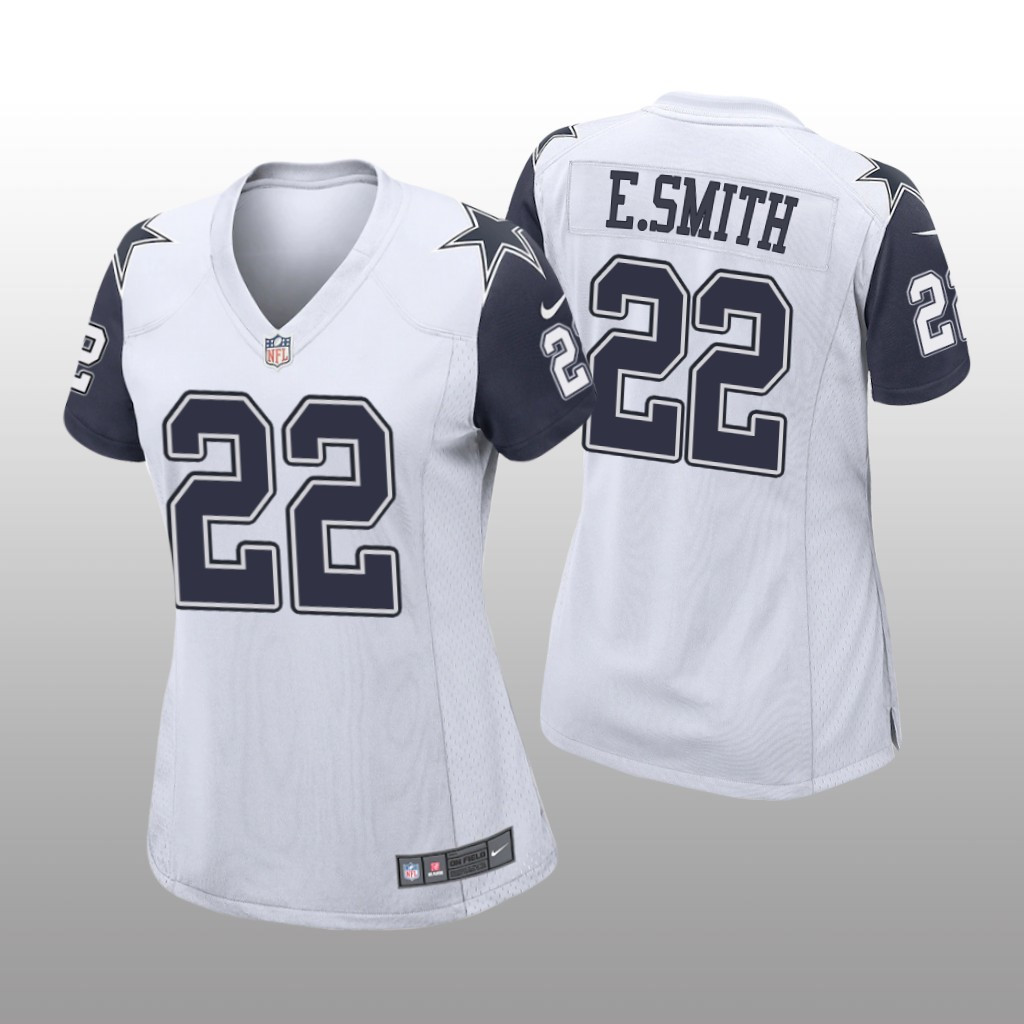 Women's Emmitt Smith Dallas Cowboys White/Navy Jersey - All Stitched
