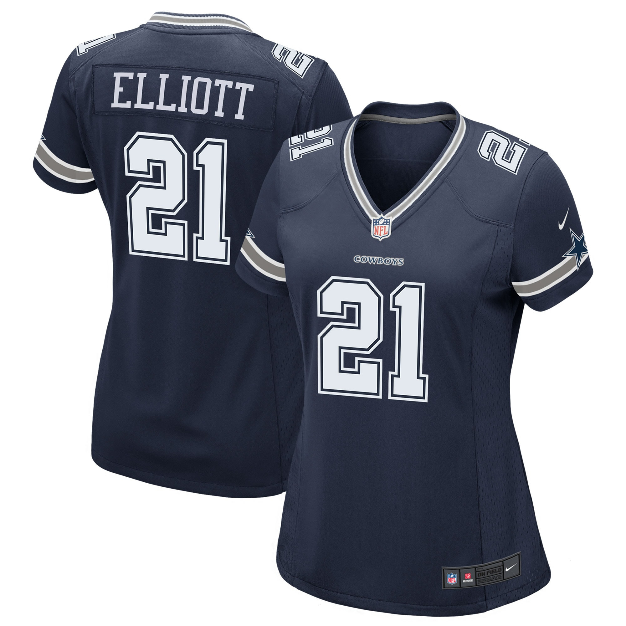 Women's Ezekiel Elliott Dallas Cowboys Navy Jersey - All Stitched