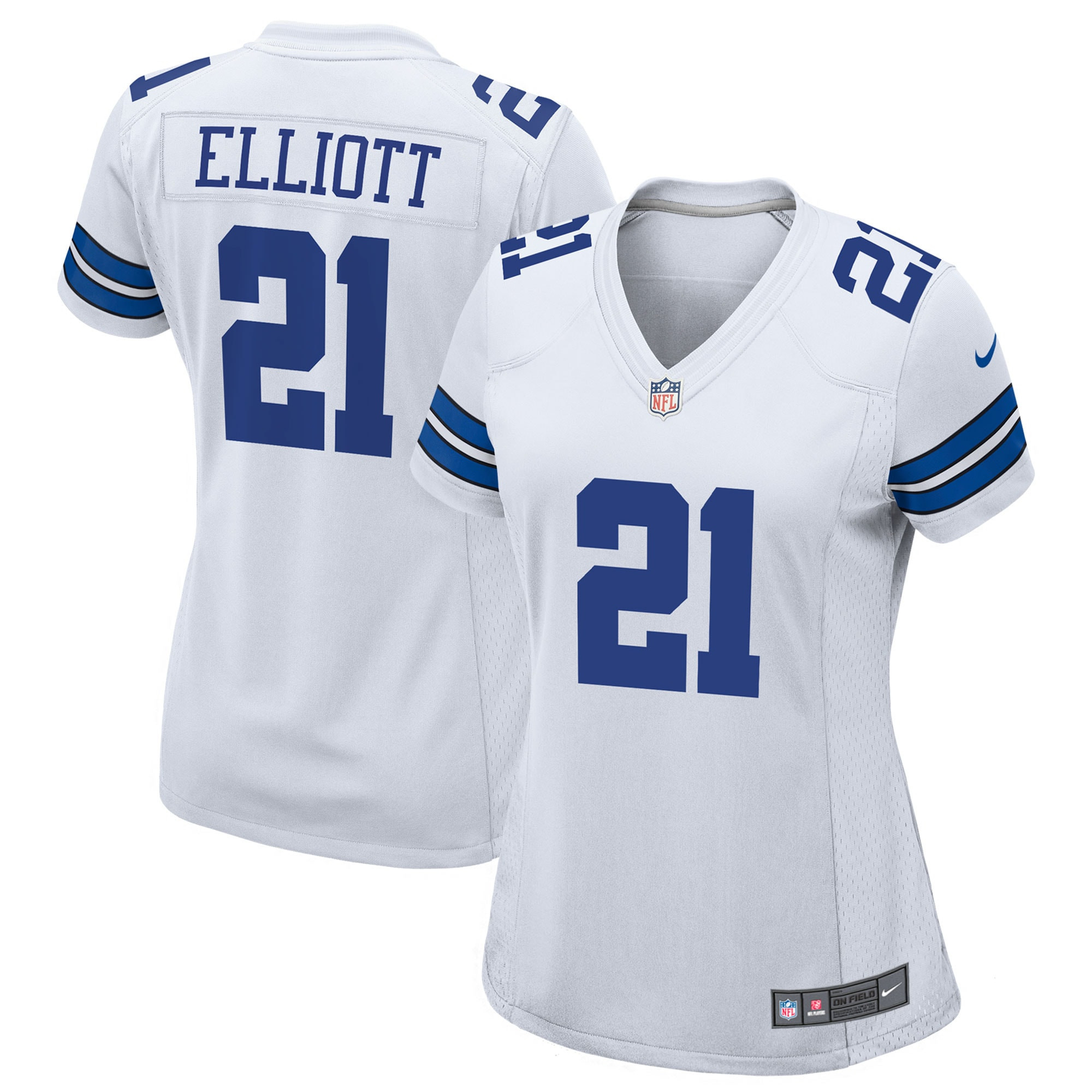 Women's Ezekiel Elliott Dallas Cowboys White Jersey - All Stitched