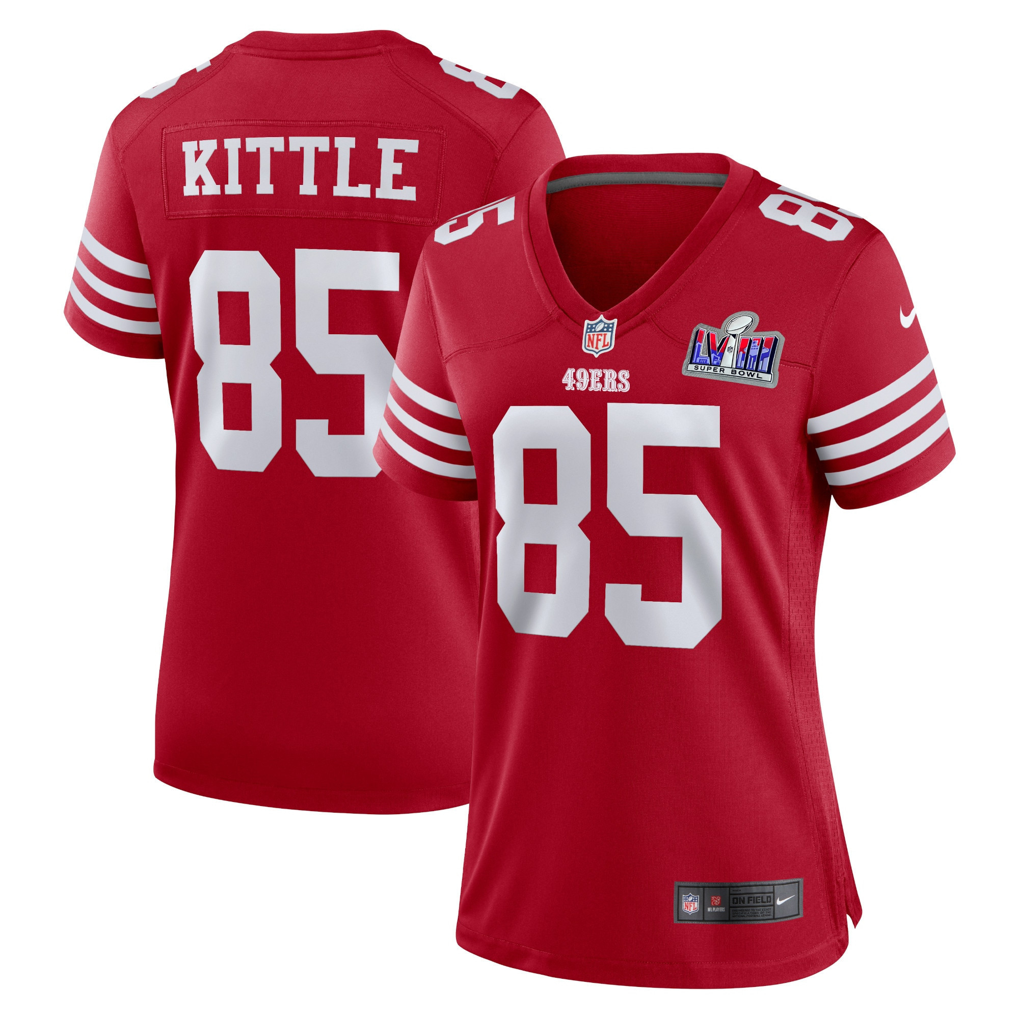 Women's George Kittle San Francisco 49ers Game Red Jersey - All Stitched