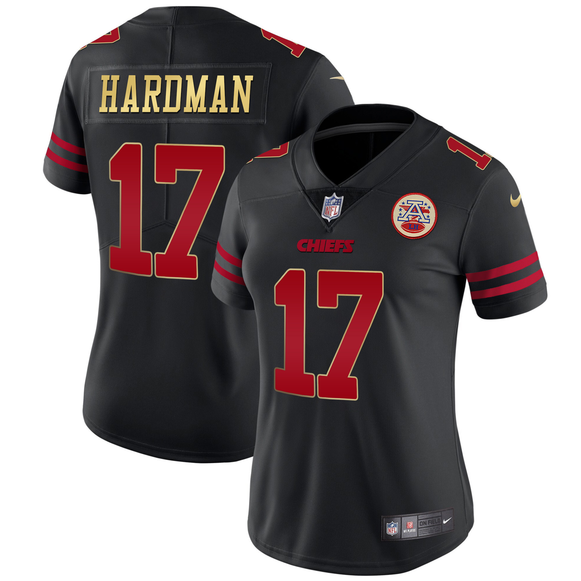 Women's Kansas City Chiefs Black Red Vapor Mecole Hardman Jersey - All Stitched