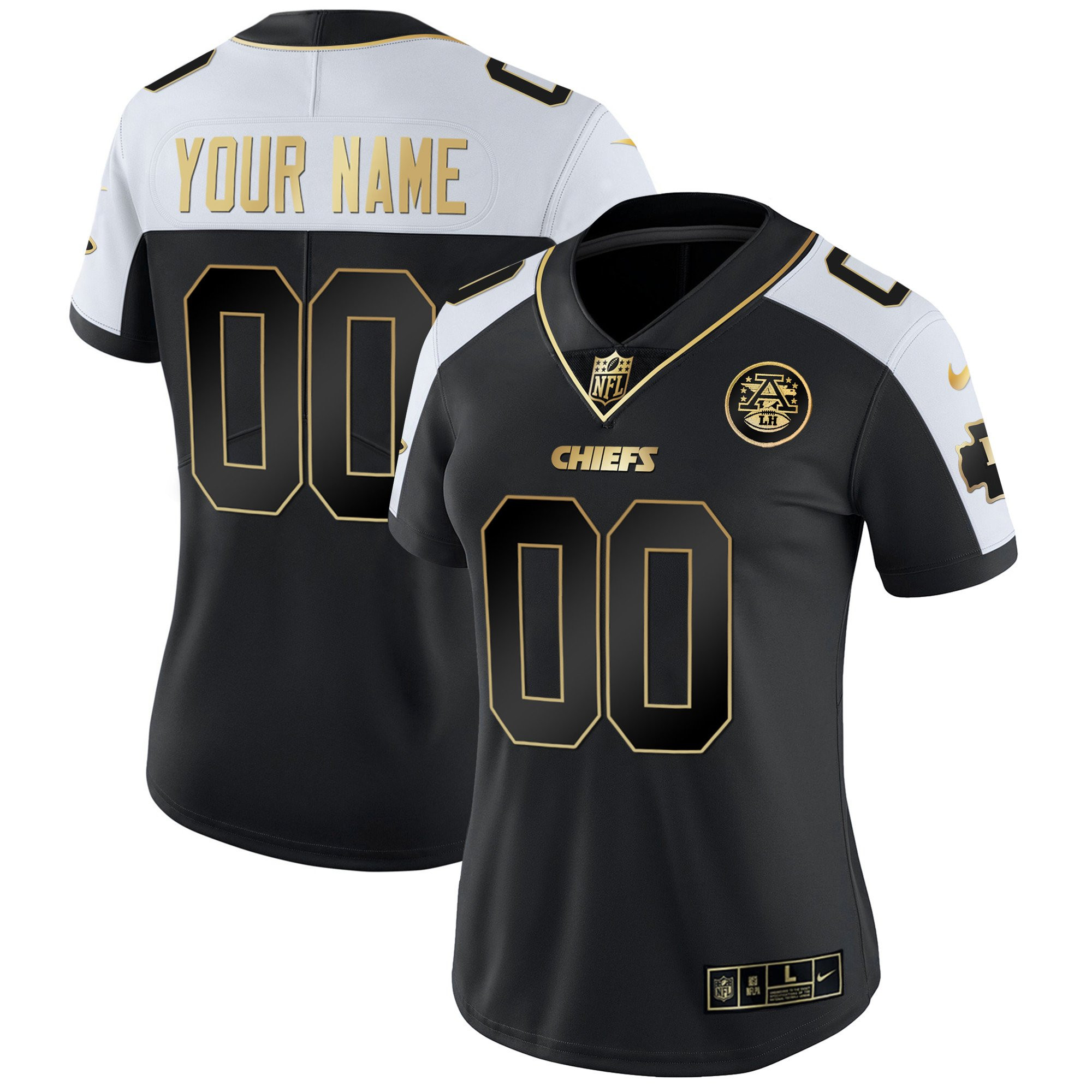 Women's Kansas City Chiefs Custom Name & Number Alternate Jersey - All Stitched