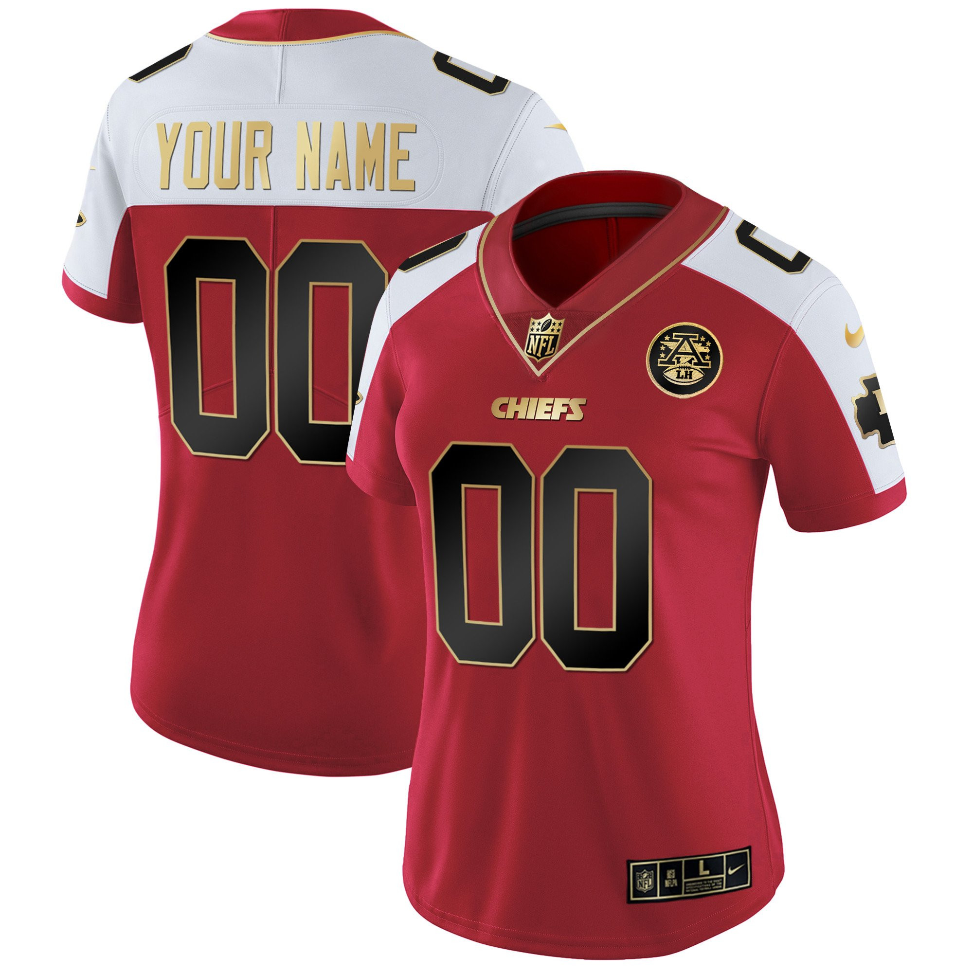 Women's Kansas City Chiefs Custom Name & Number Red Alternate Jersey - All Stitched