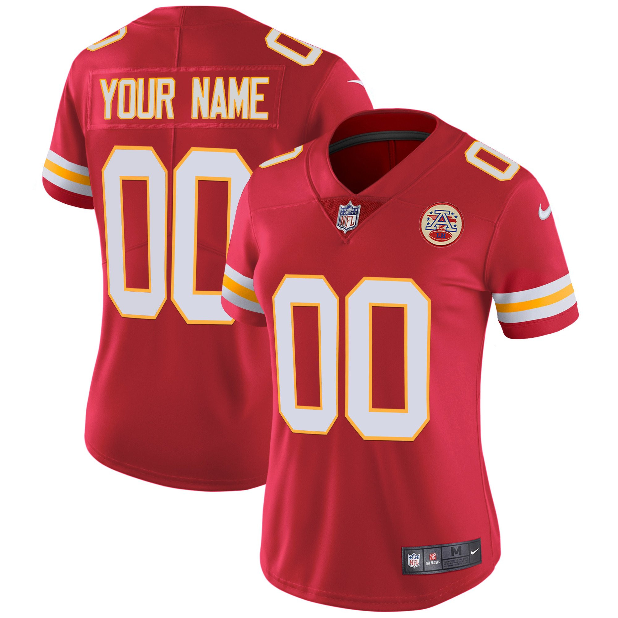 Women's Kansas City Chiefs Custom Name & Number Red Jersey - All Stitched